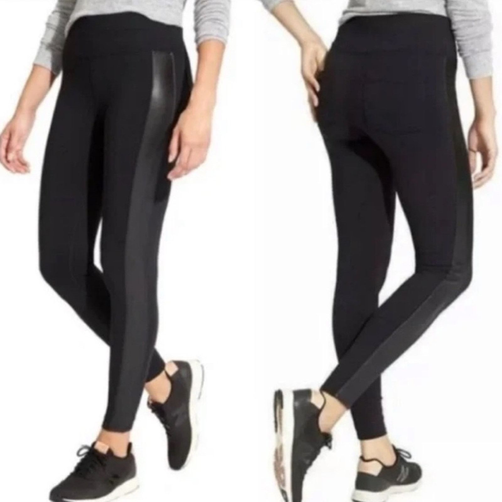 Athleta Athleta Faux Leather Tux Metro Leggings Small Size 26" / US 2 / IT 38 - 8 Thumbnail