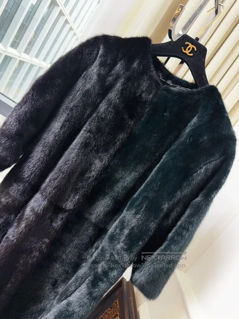 Fendi Fendi Black and Dark Green Mink Fur Coat Size XS / US 0-2 / IT 36-38 - 2 Thumbnail
