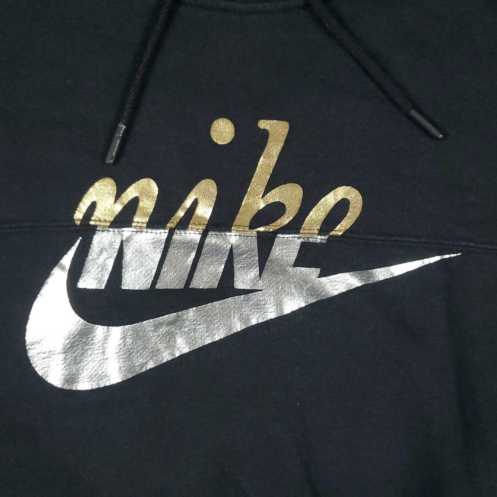Nike Nike Hoodie Womens Small Black Crop Pullover Sweatshirt Activewear Size S / US 4 / IT 40 - 2 Thumbnail