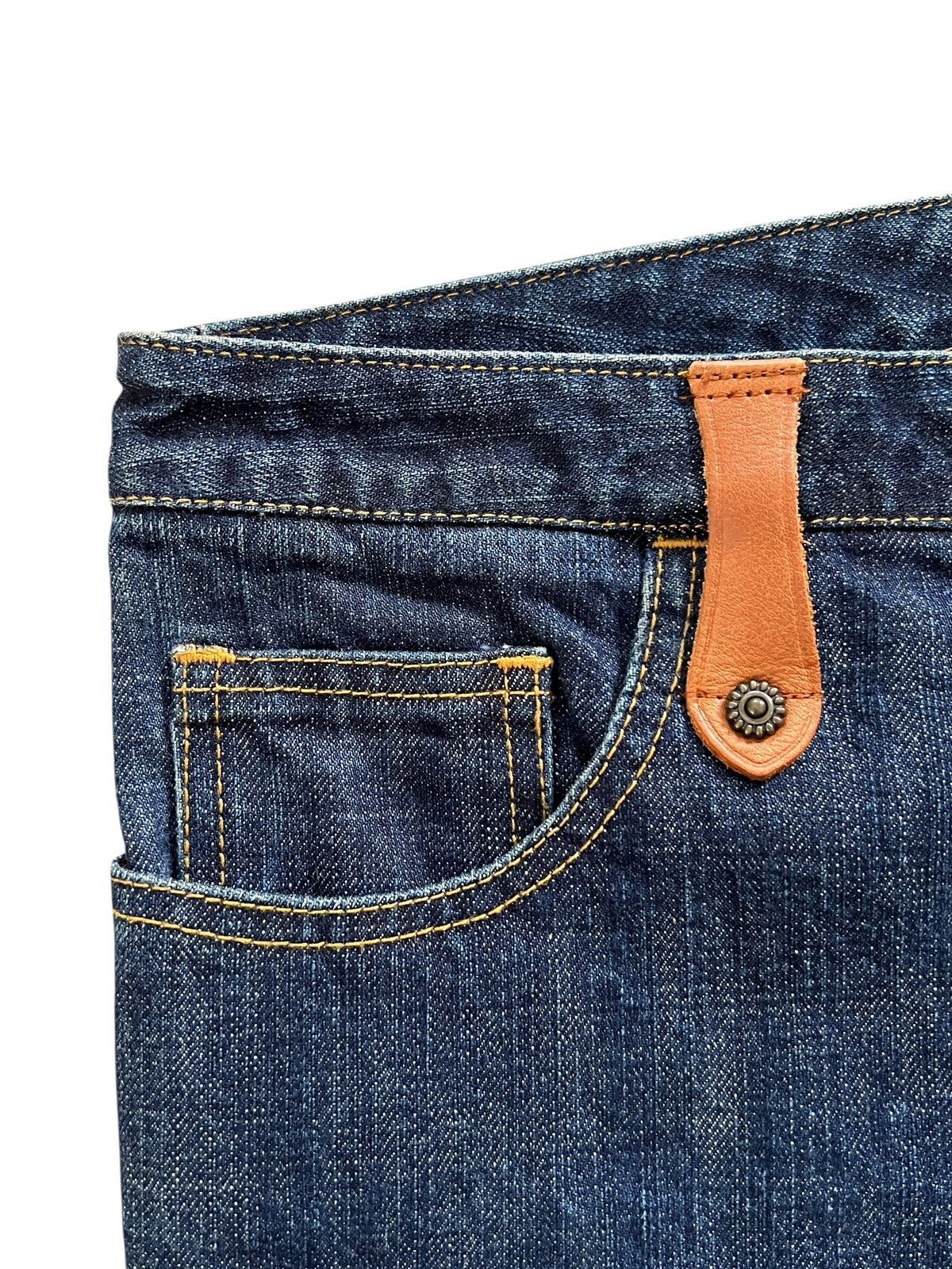 Obelisk 1990s Obelisk Stitching Flare Denim Leather Trim Size US 30 / EU 46 - 9 Thumbnail