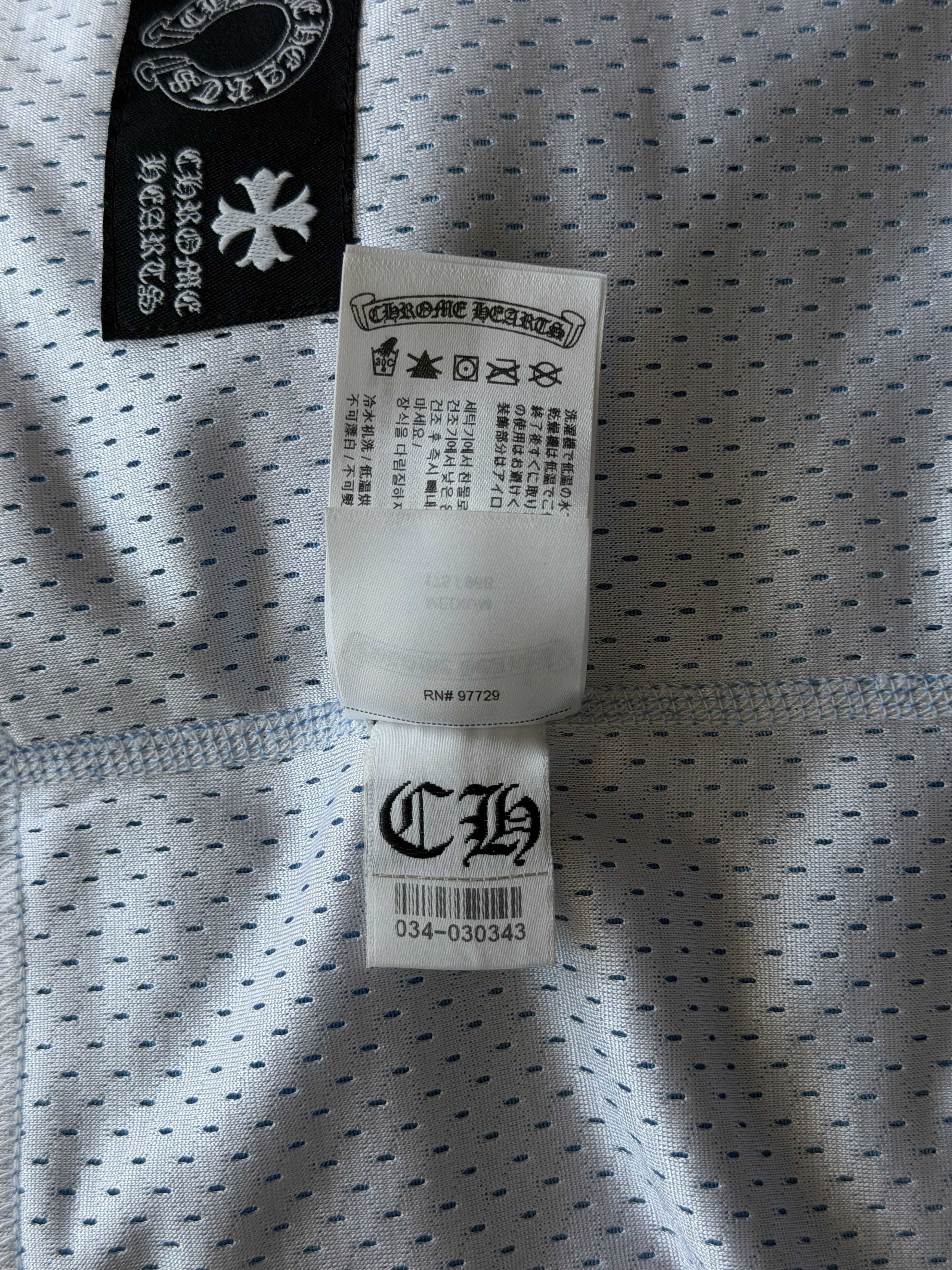 Chrome Hearts Chrome Hearts Blue & White Logo Reversible Mesh Jersey Size US M / EU 48-50 / 2 - 8 Thumbnail