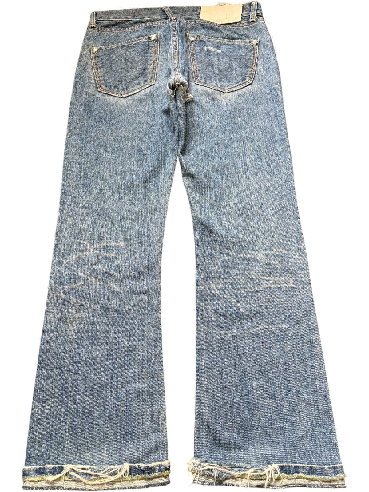 Buck Mason Vintage Japanese Brand Loomstate Distressed Flare Jeans Size 30" / US 8 / IT 44 - 2 Thumbnail