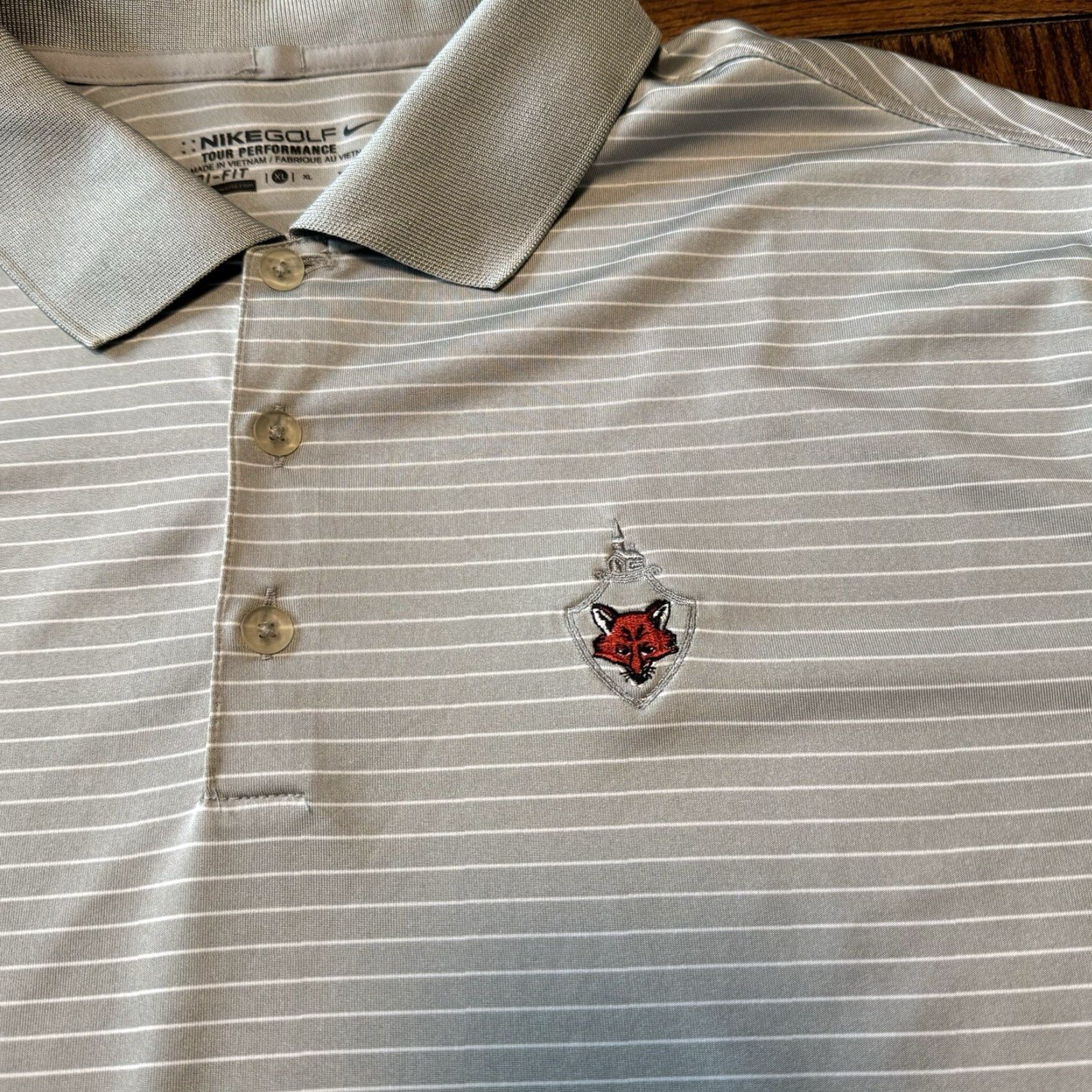 Nike Nike Polo Mens XL Striped Gray White Dri-Fit Golf Classic Sports Size US XL / EU 56 / 4 - 2 Thumbnail