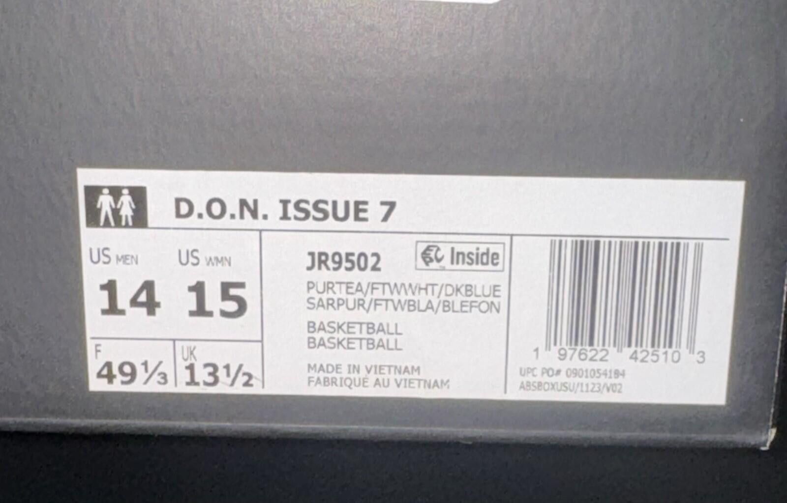 Adidas Adidas Men's Teal White Blue D.O.N. Issue 7 Basketball Shoes Size US 14 / EU 47 - 9 Thumbnail