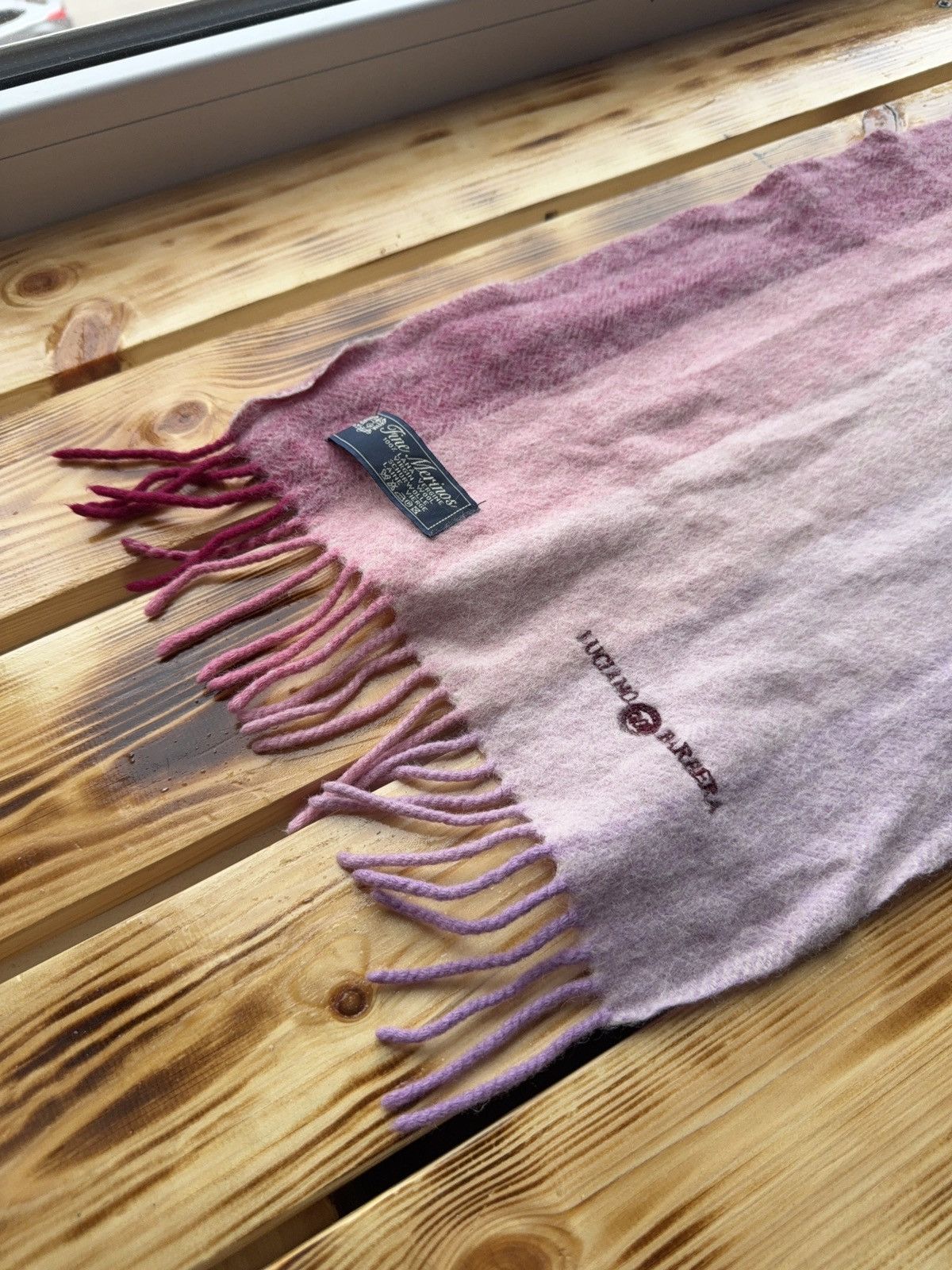 Luciano Barbera Luciano Barbera Merino Wool Scarf Pink Ombre Fringe Italy Size ONE SIZE - 4 Thumbnail