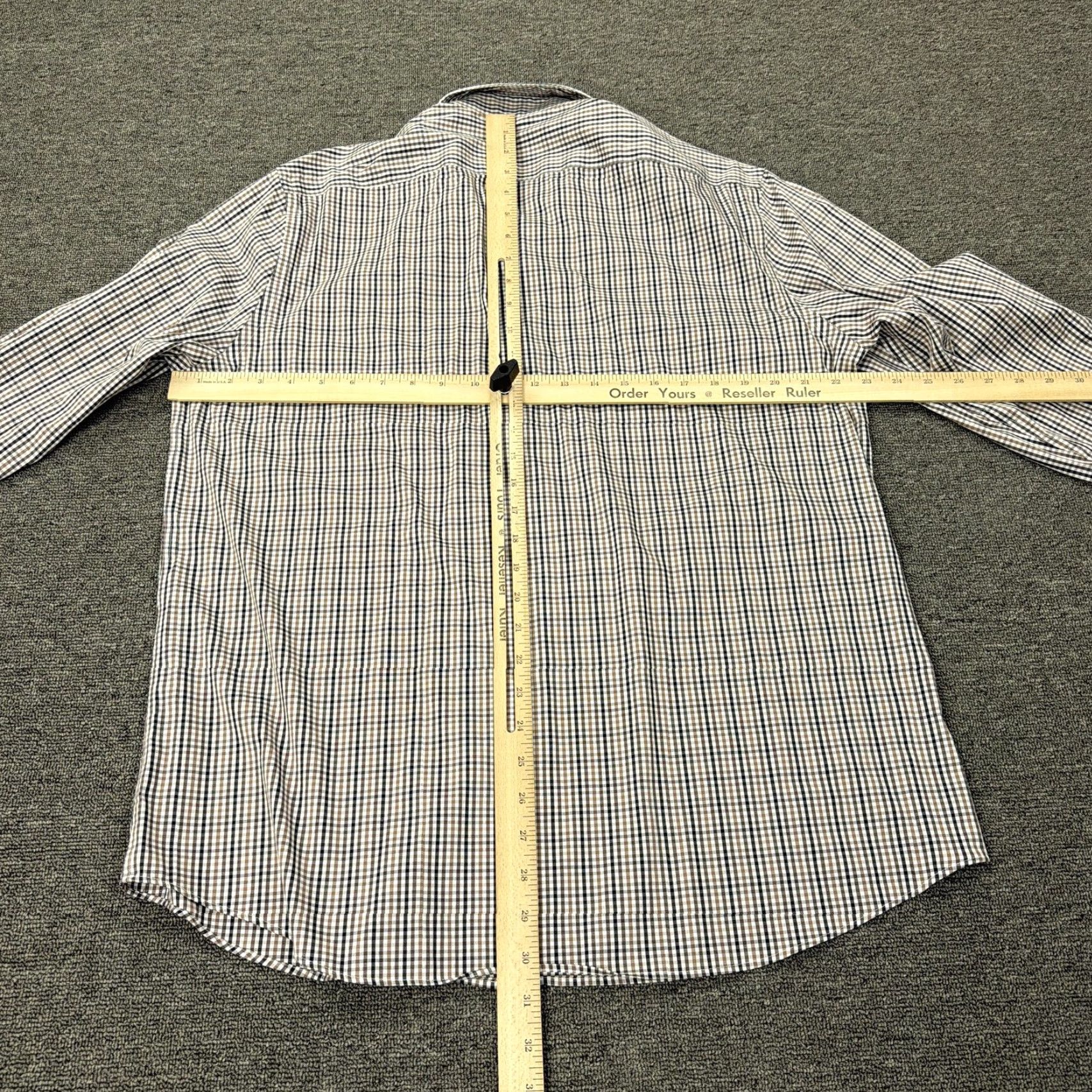 Michael Kors VINTAGE? No. Michael Kors Shirt Mens 17 32/33 Brown Check Dress Slim Fit Travel Stretch Shirt Mens XL Brown Check Dress Shirt Womens? Size 46R - 5 Thumbnail