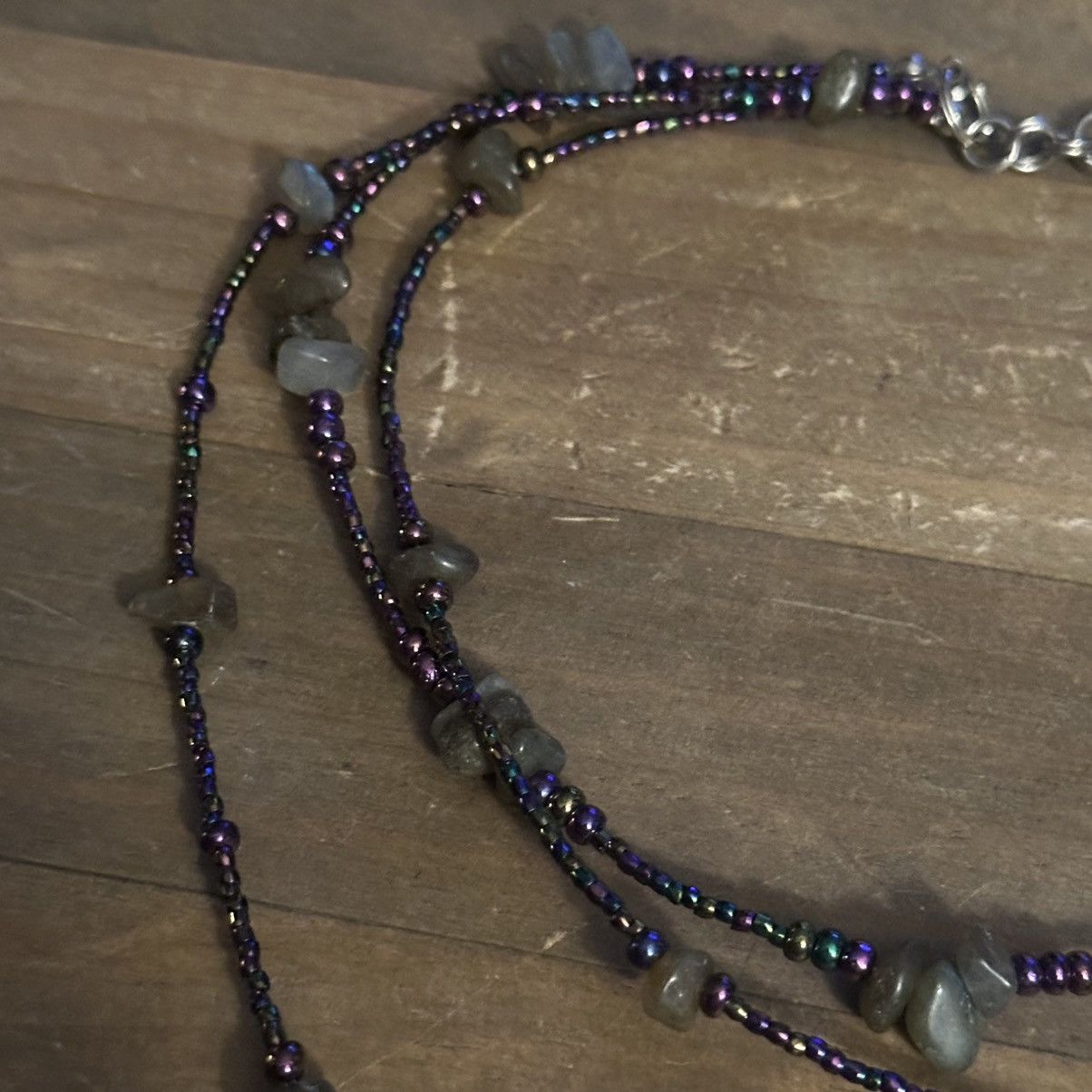 Other Multi strand purple iridescent and olive agate bead necklace Size ONE SIZE - 3 Thumbnail