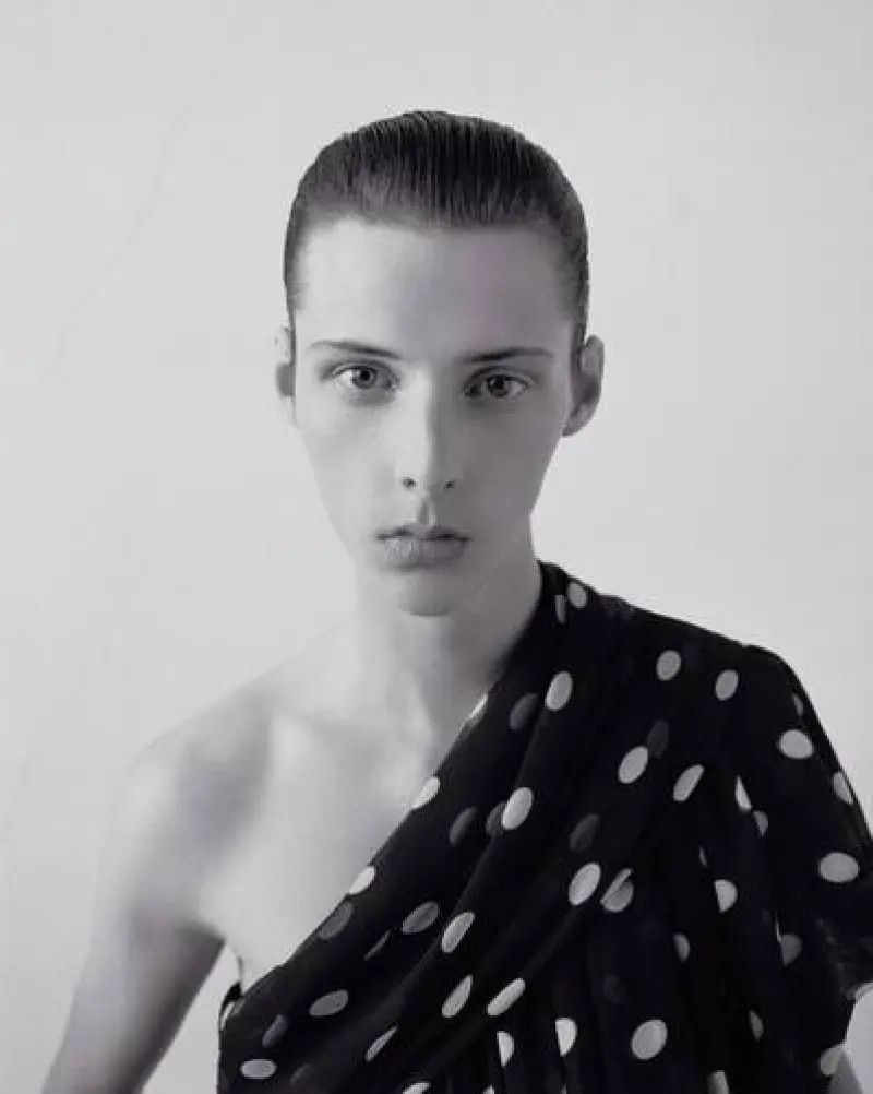 Saint Laurent Paris o1s1wg110225 774927 Draped One-Shoulder Dotted Silk Muslin Size L / US 10 / IT 46 - 2 Thumbnail