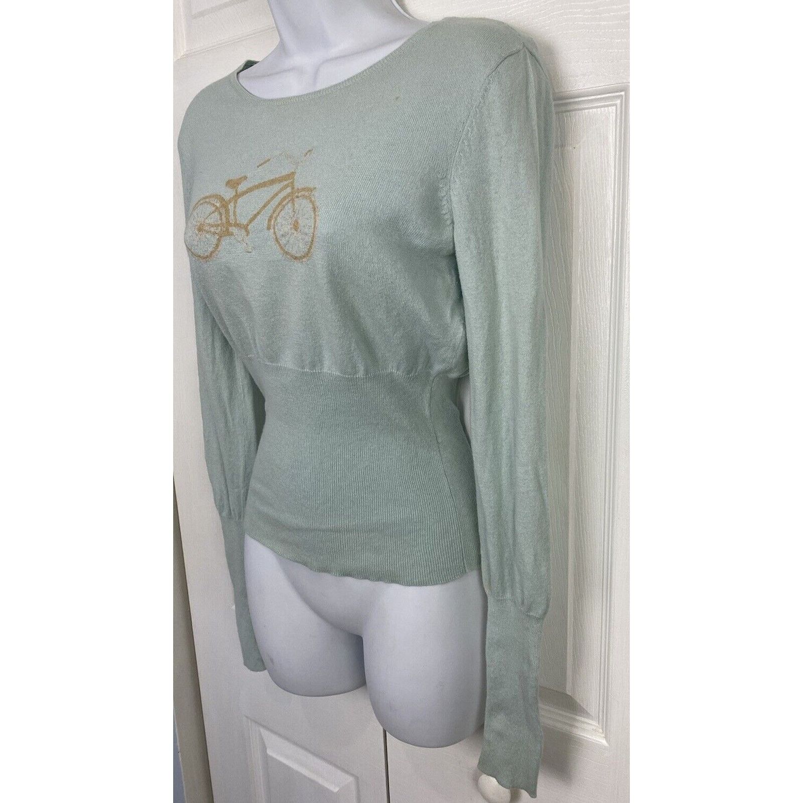 Cynthia Rowley Cynthia Rowley Sample Sweater Blue Bicycle Bike Long Sleeve Size S / US 4 / IT 40 - 5 Thumbnail