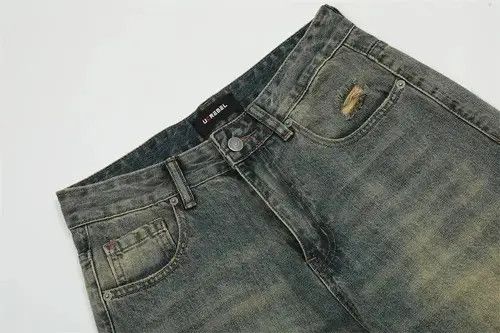 Vintage Distressed Straight-leg Denim