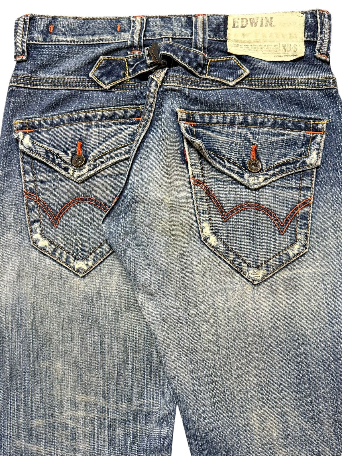 Edwin Vintage 90s Edwin XV Buckle Mud Wash Faded Wide Leg Baggy Size US 29 - 6 Thumbnail