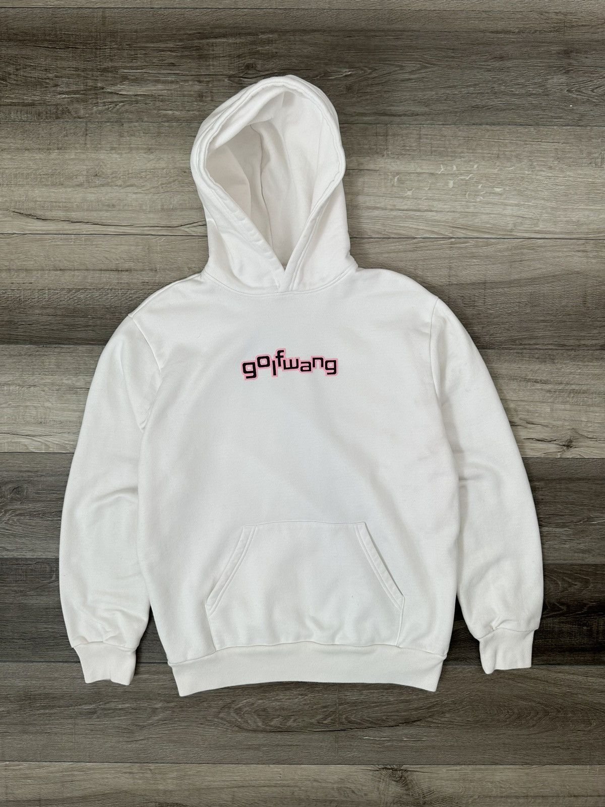 Golf Wang Golf Wang Pink + Black Neon Block Logo Hoodie White XL Tyler Size US XL / EU 56 / 4 - 1 Thumbnail