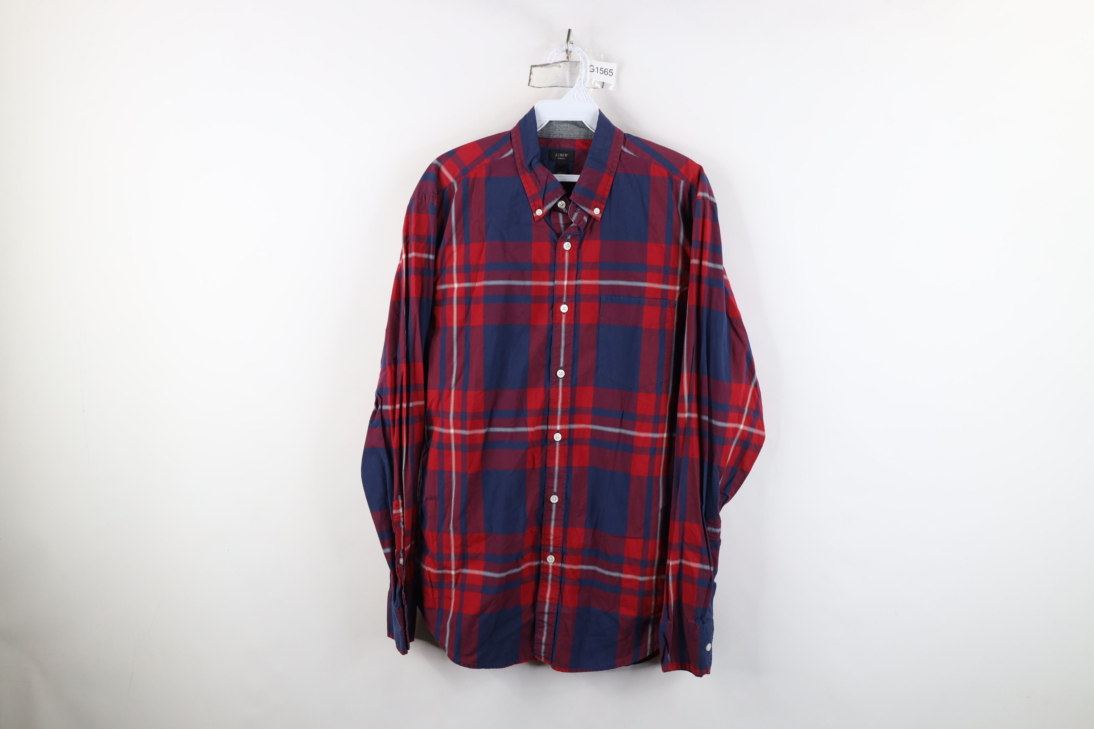 J.Crew J Crew Tartan Plaid Collared Button Down Shirt Red Cotton Size US M / EU 48-50 / 2 - 1 Thumbnail
