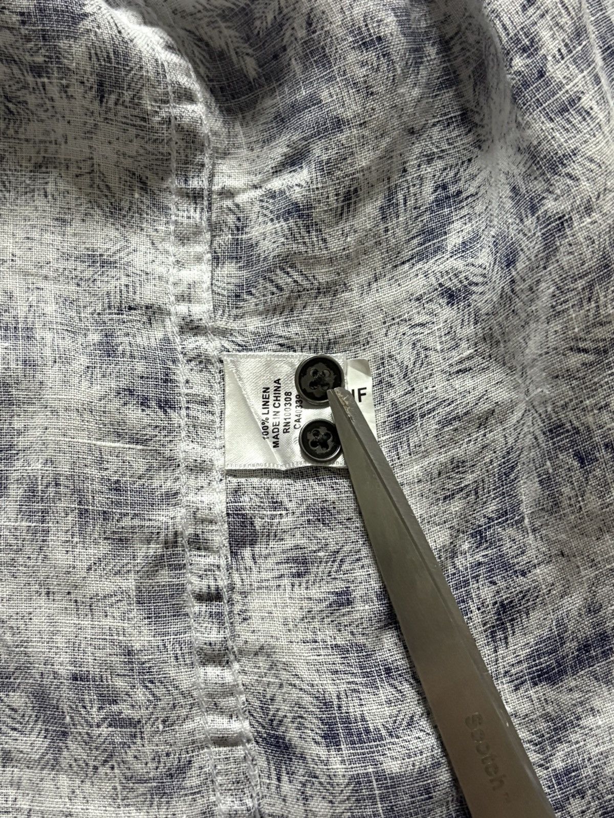 Peter Millar Peter Millar Shirt Mens XL Blue Linen Button Up Short Sleeve Size US XL / EU 56 / 4 - 7 Thumbnail