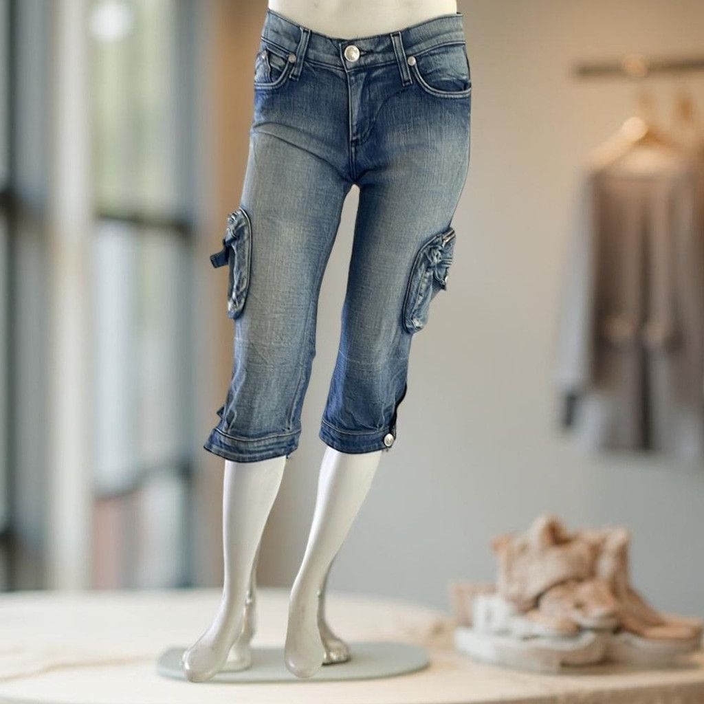 Rock & Republic Rock & Republic Women's Blue Denim Cargo Jeans size 27 Size 27" / US 4 / IT 40 - 1 Thumbnail