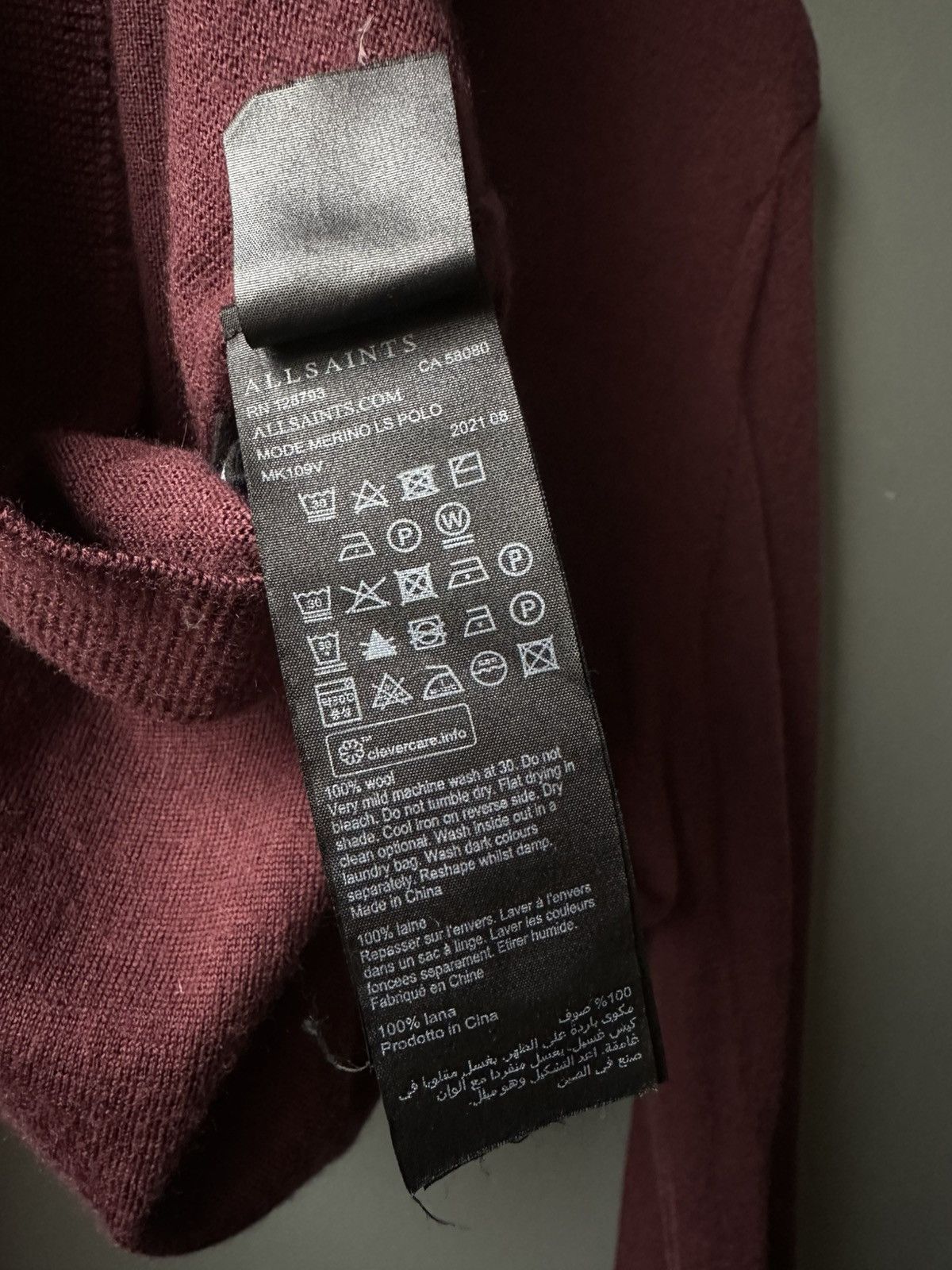 Allsaints All Saints Mode Merino LS Polo Sweater Size M Size US M / EU 48-50 / 2 - 5 Thumbnail