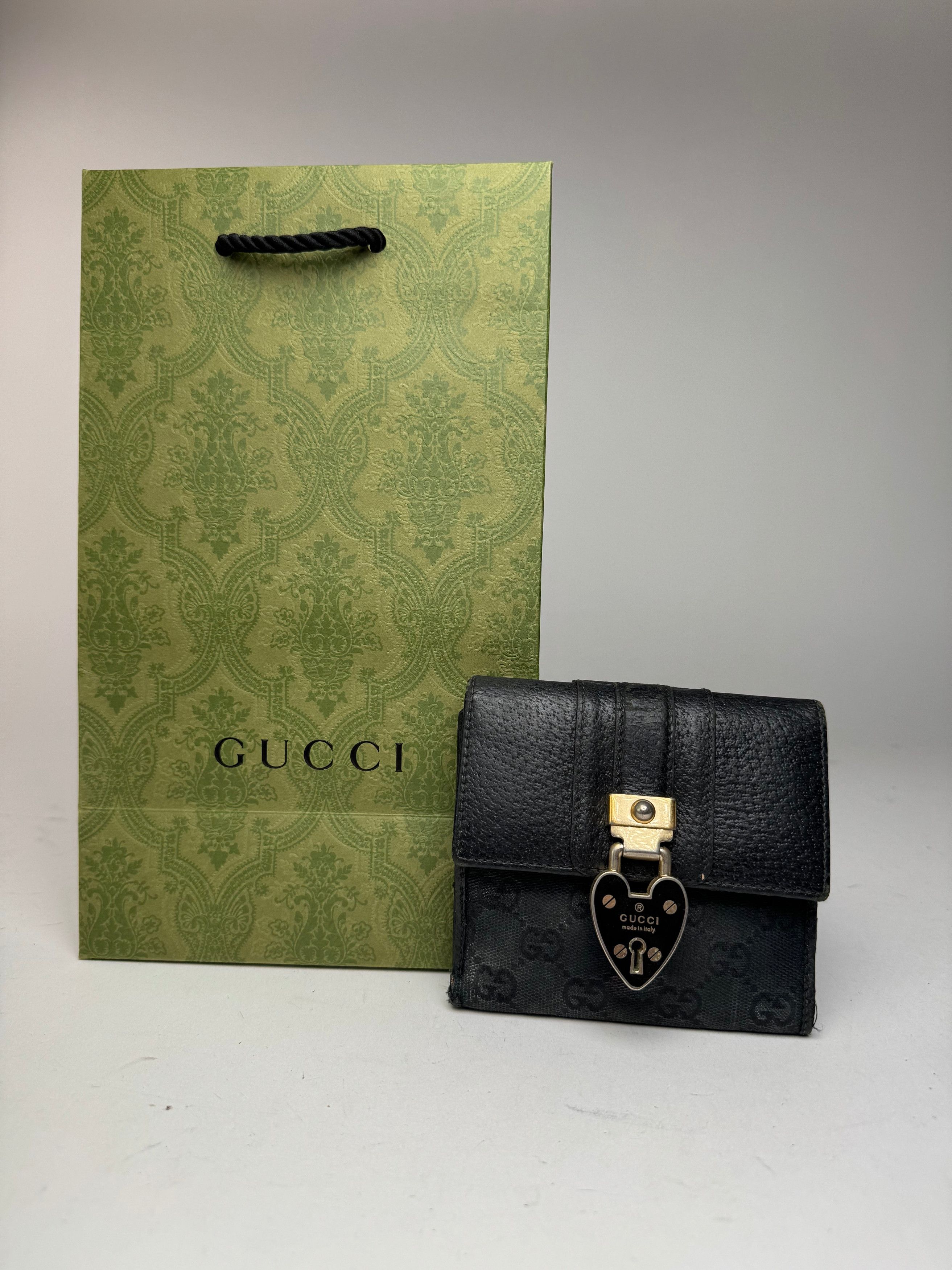 Gucci Vintage Monogram Leather wallet black Size ONE SIZE - 1 Thumbnail