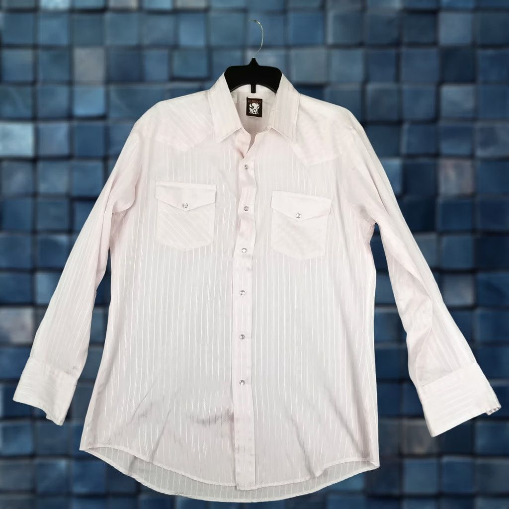 Armani Vintage Karman Pink Rockabilly Western Shirt L Adult Large Shiny Aztec Stripes Size US L / EU 52-54 / 3 - 1 Thumbnail