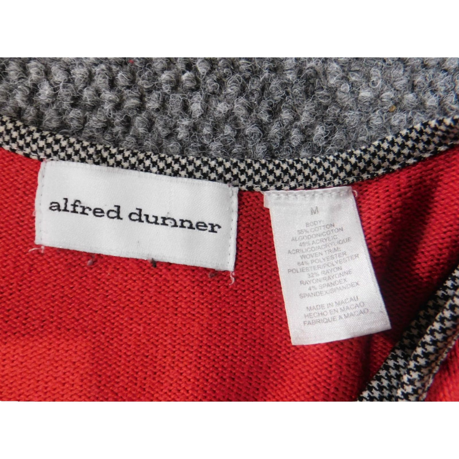 Vintage Alfred Dunner Sweater Raglan Sleeve Medium Red Knit Cotton Acrylic Spandex Size M / US 6-8 / IT 42-44 - 4 Thumbnail