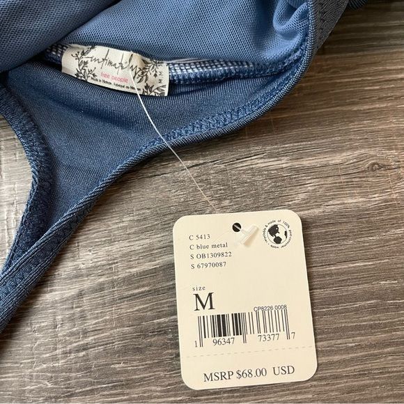 Free People NWT Free People Night Owl Sleeveless Thong Bodysuit In Blue Size M / US 6-8 / IT 42-44 - 6 Thumbnail
