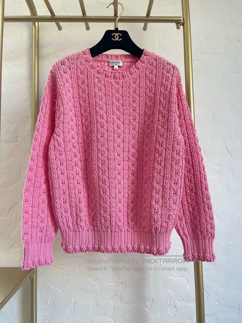 Chanel Chanel 24p pink knitted sweater Size XXS / US 00 / IT 34 - 1 Thumbnail