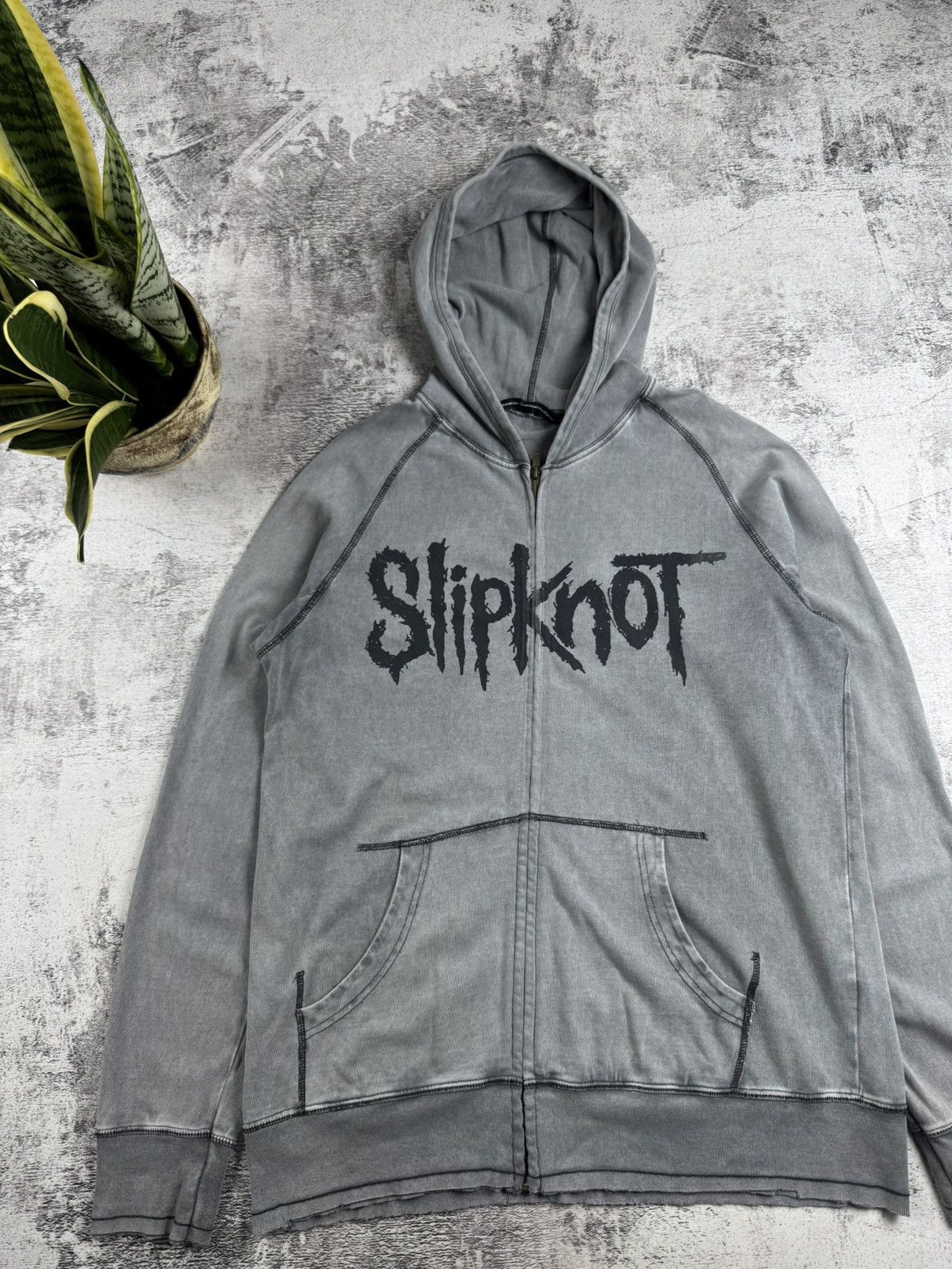 Slipknot Slipknot 2007 Overdyed Faded Men’s Large Cotton Rock Band Tour Zip Merch Hoodie Size US L / EU 52-54 / 3 - 5 Thumbnail