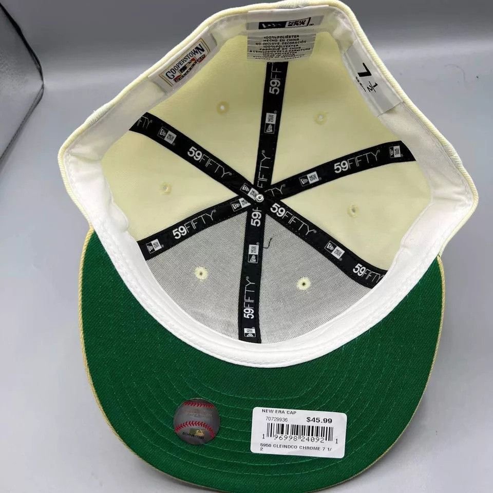 New Era Cleveland Guardians Hat Men 7 1/2 White MLB Fitted Cap New Size ONE SIZE - 2 Thumbnail