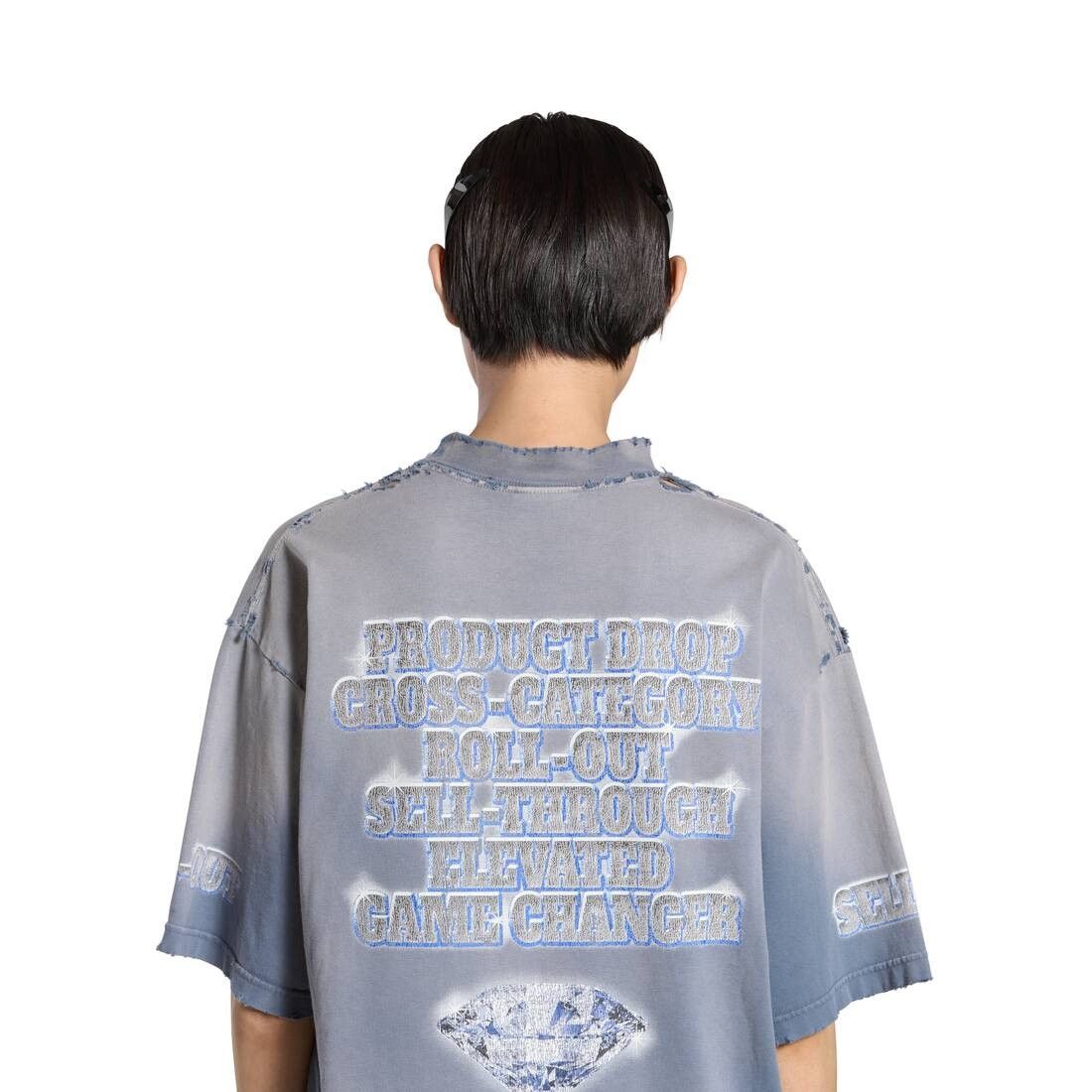 Balenciaga o1srvl11e0825 SNBN T-Shirt Medium Fit in Blue Size M / US 6-8 / IT 42-44 - 5 Thumbnail