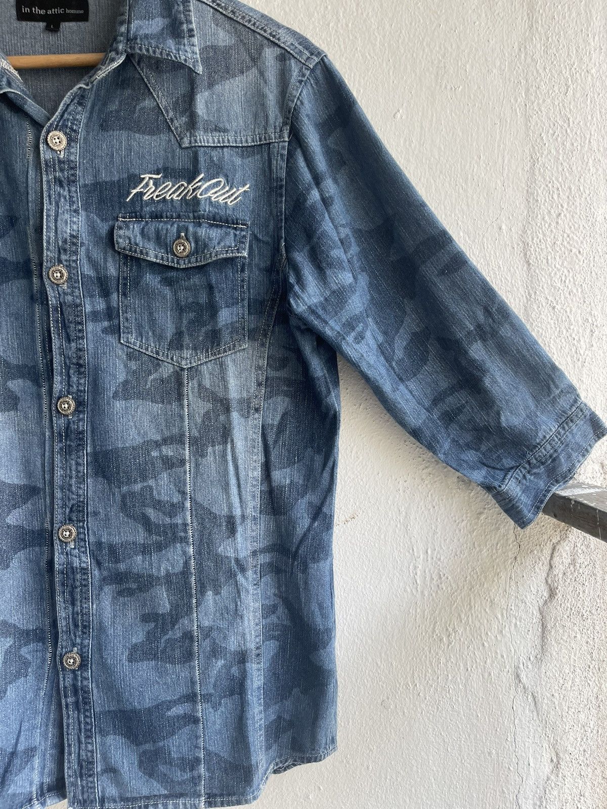 Hysteric Glamour × In The Attic × Japanese Brand Punk🔥In the Attic Homme Camouflage Denim Button up Shirt Size US M / EU 48-50 / 2 - 13 Thumbnail