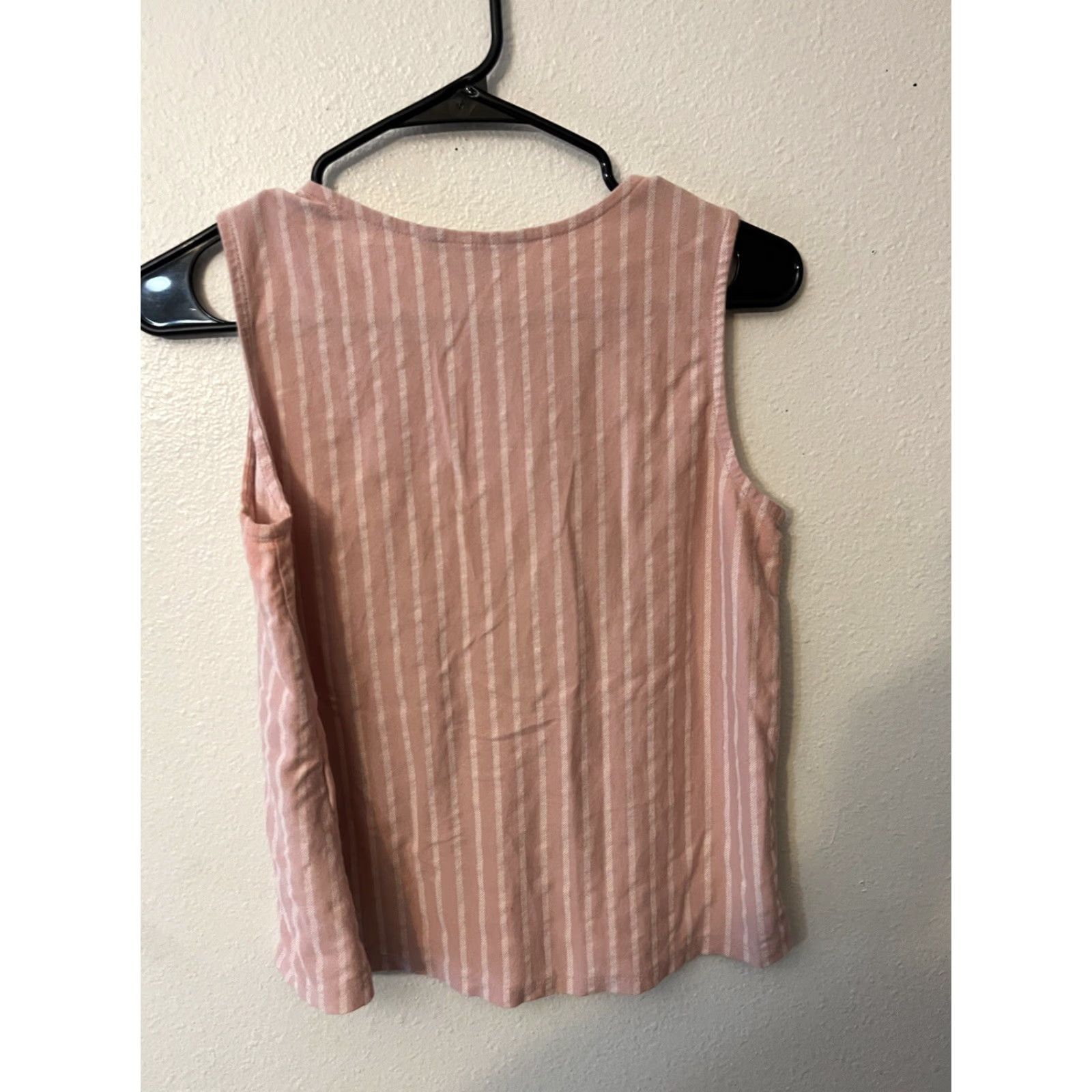 Banana Republic VINTAGE Banana Republic Women’s Tank Top XS Pink Striped Sleeveless Cotton Basic 2010s Women Size XS / US 0-2 / IT 36-38 - 3 Thumbnail