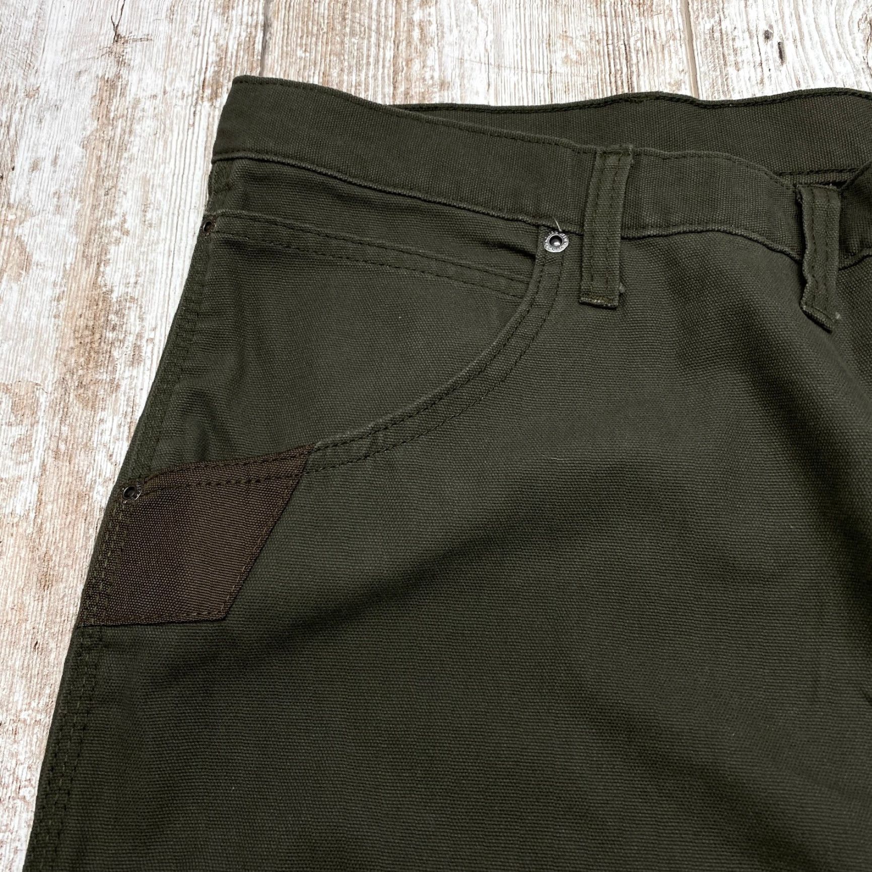 Wrangler VINTAGE Wrangler Workwear Utility Pant 42x30 Olive Relaxed Fit Pockets Canvas NEW Size US 42 / EU 58 - 3 Thumbnail
