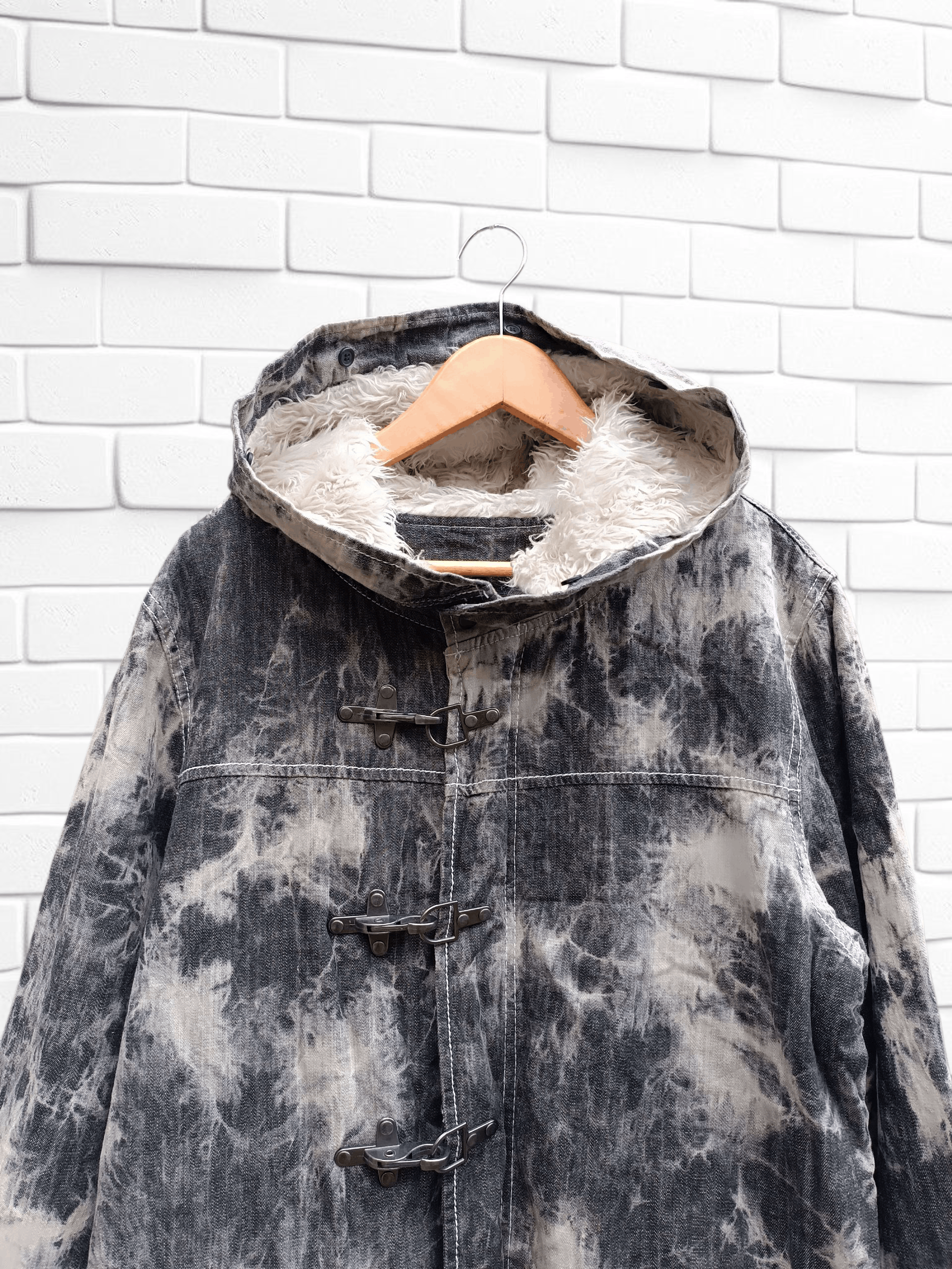 Japanese Brand Japanese Brand Tie Dye Black Wash Metal Hook Parka Mod Size US L / EU 52-54 / 3 - 3 Thumbnail