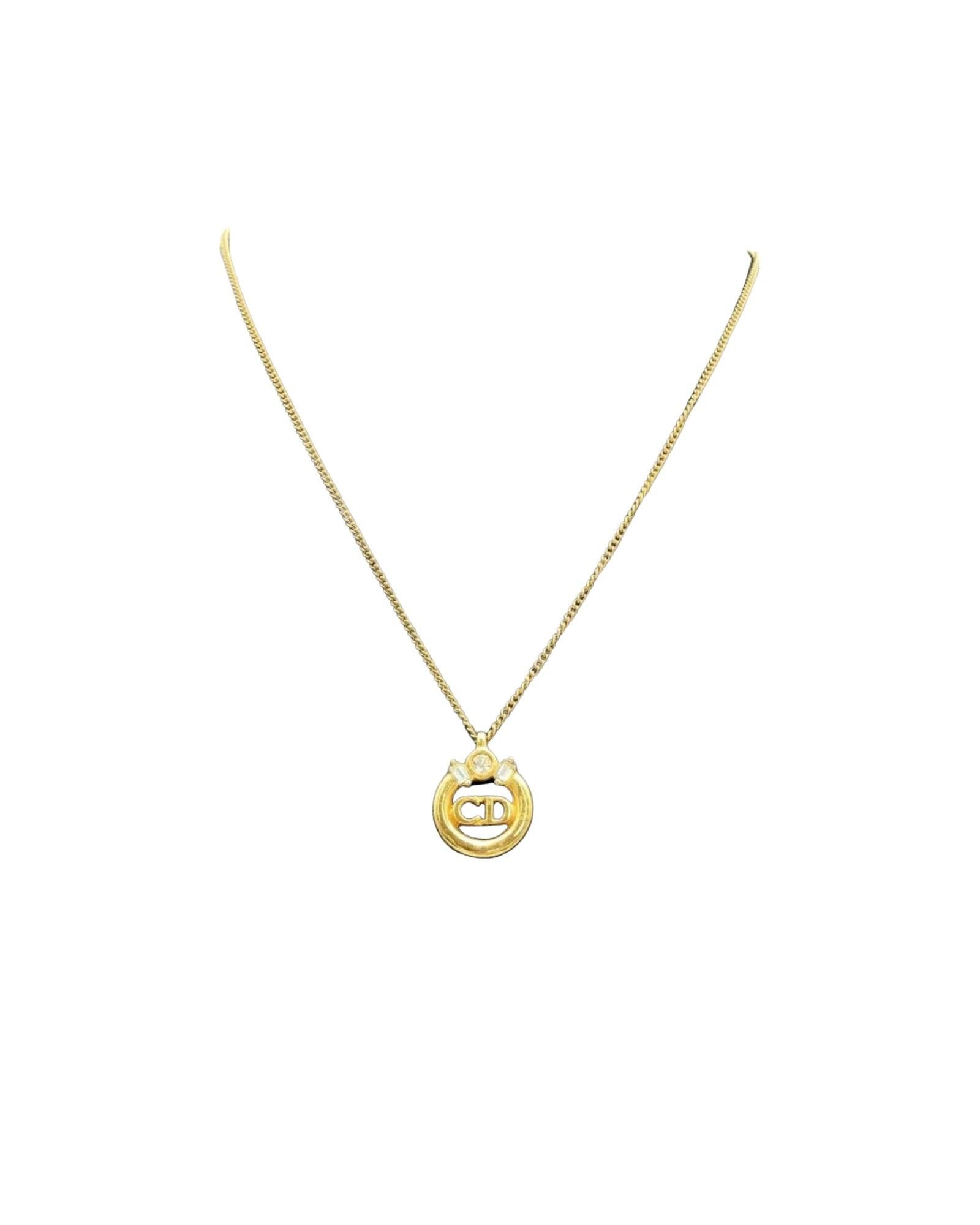 image of Dior Gold Metal Necklace With Stunning Design, Women's