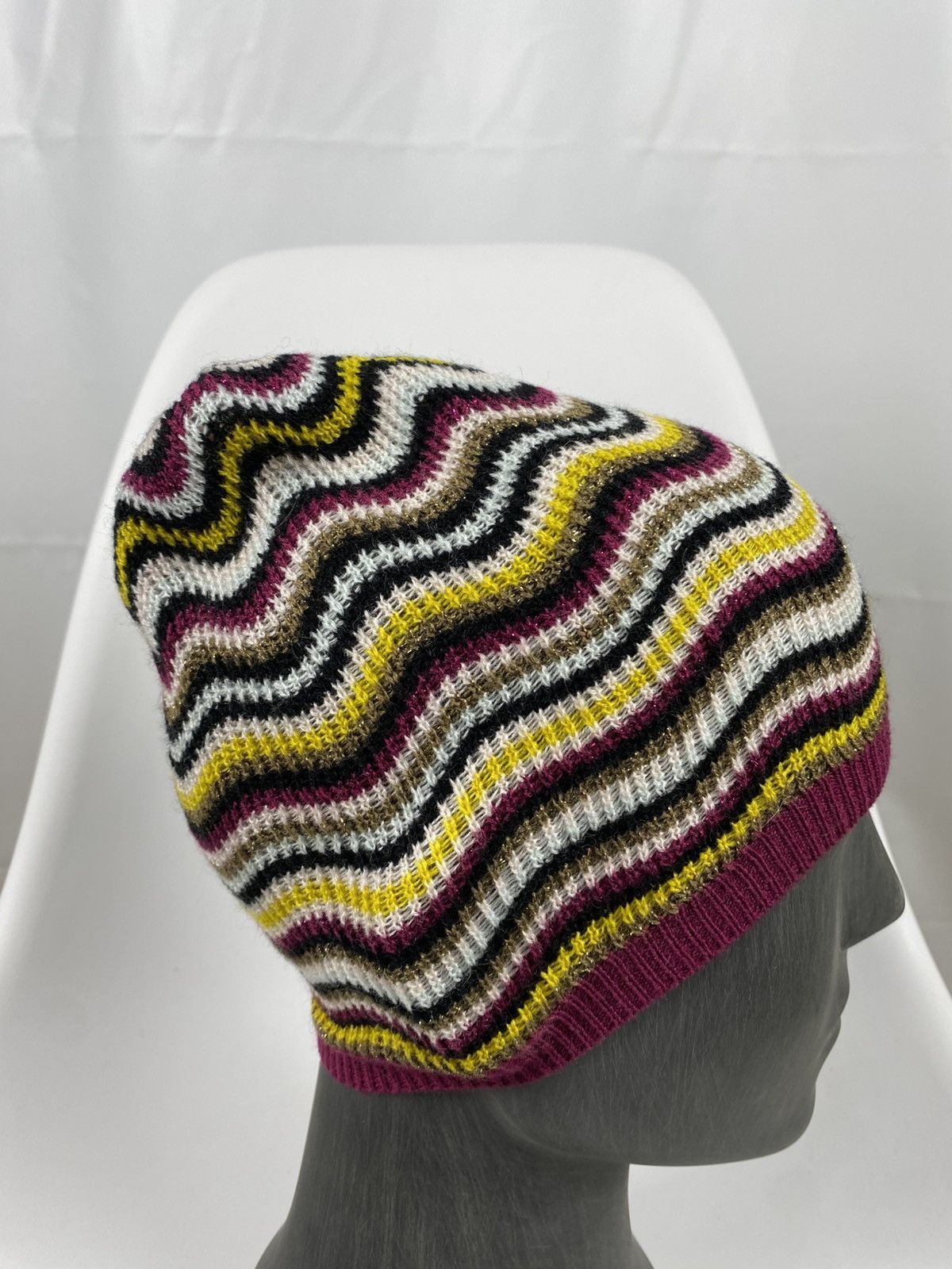 Missoni Missoni Lindex Striped Multicolor Beanie Hat Wool-Acrylic Size ONE SIZE - 3 Thumbnail