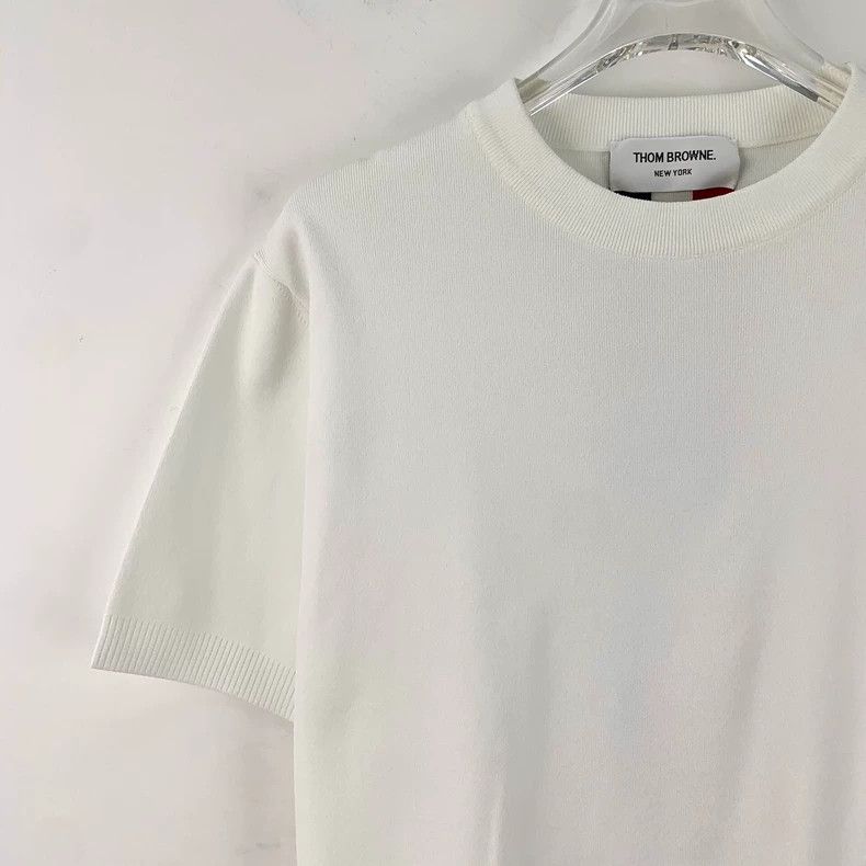 Thom Browne Thom Browne White back striped round neck short sleeves Size XS / US 0-2 / IT 36-38 - 3 Thumbnail