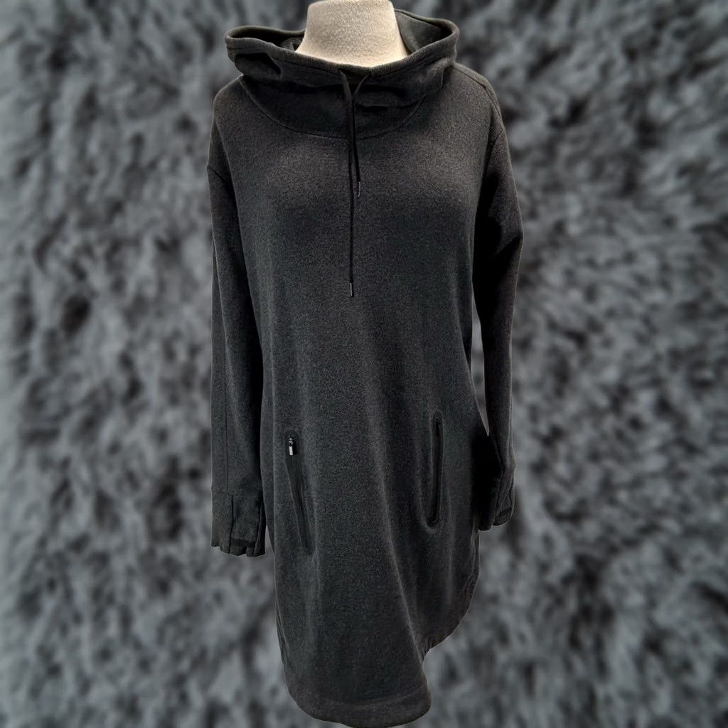 Athleta Athleta Hoodie Sweatshirt Dress Women’s L Grey Fleece Lined Pockets Pullover Size L / US 10 / IT 46 - 1 Thumbnail
