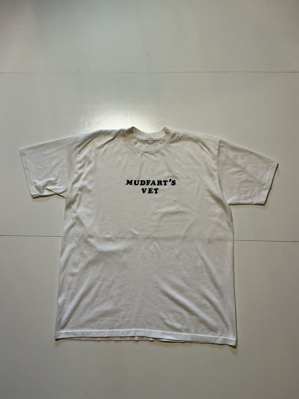 Vintage Vintage Stedman Super 50 Mudfarts Vet Felt Letter T-Shirt Size US XL / EU 56 / 4 - 2 Thumbnail