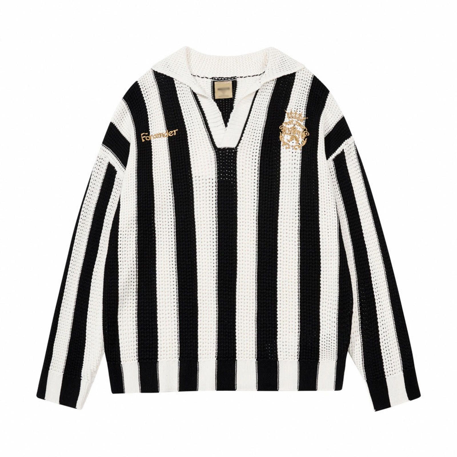 Vintage Striped Knit Sweater, Loose Fit Pullover Size US M / EU 48-50 / 2 - 1 Thumbnail