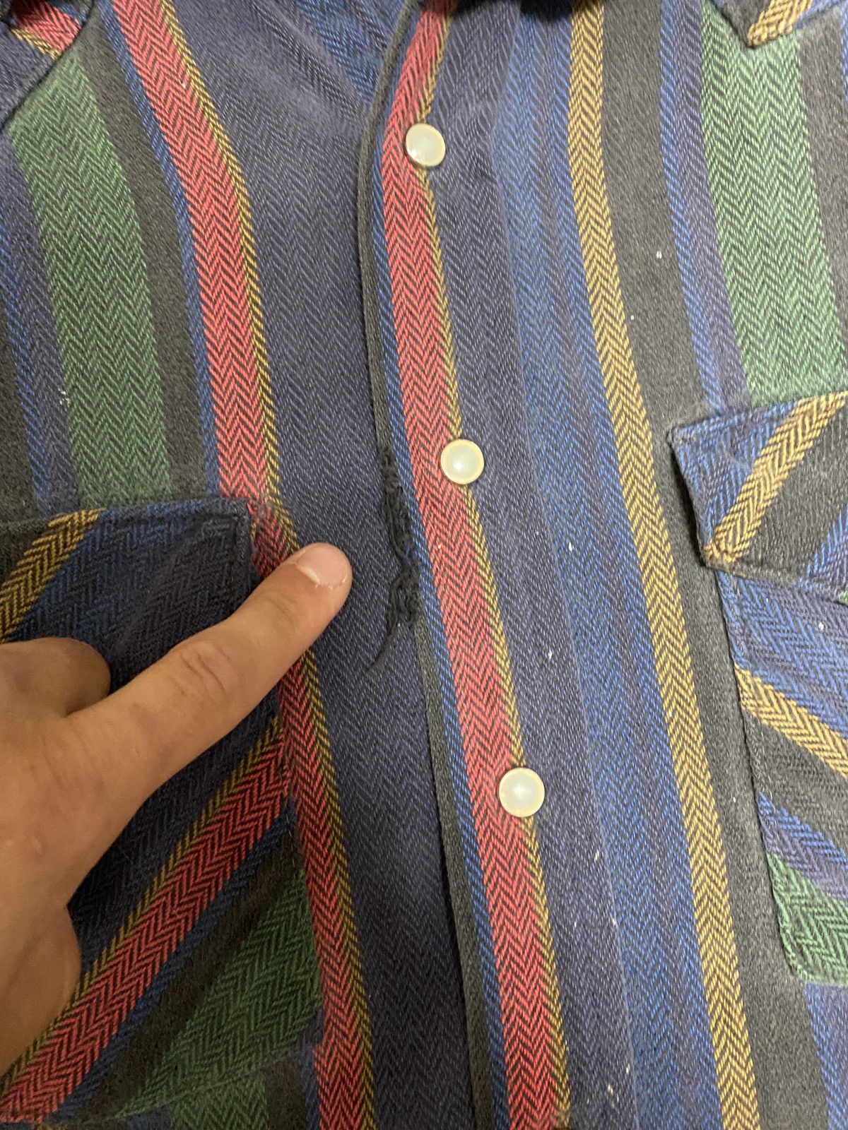 Vintage Vintage multi stripped button up Dakota flannel shirt Size US L / EU 52-54 / 3 - 3 Thumbnail
