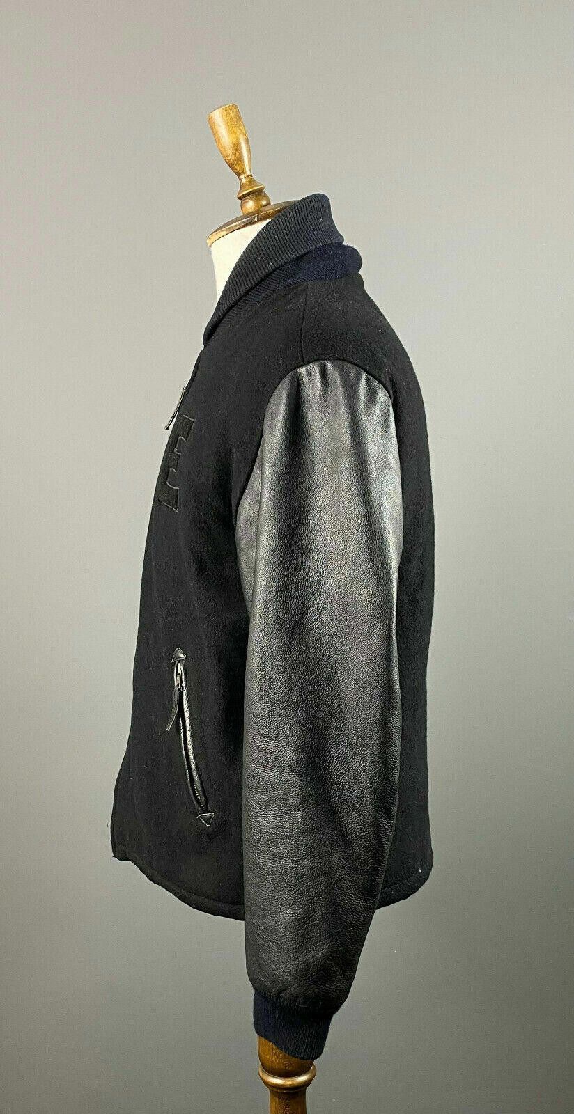 Edwin Edwin Baseball Jacket Black Wool Leather Sleeves Size XL Size US XL / EU 56 / 4 - 6 Thumbnail