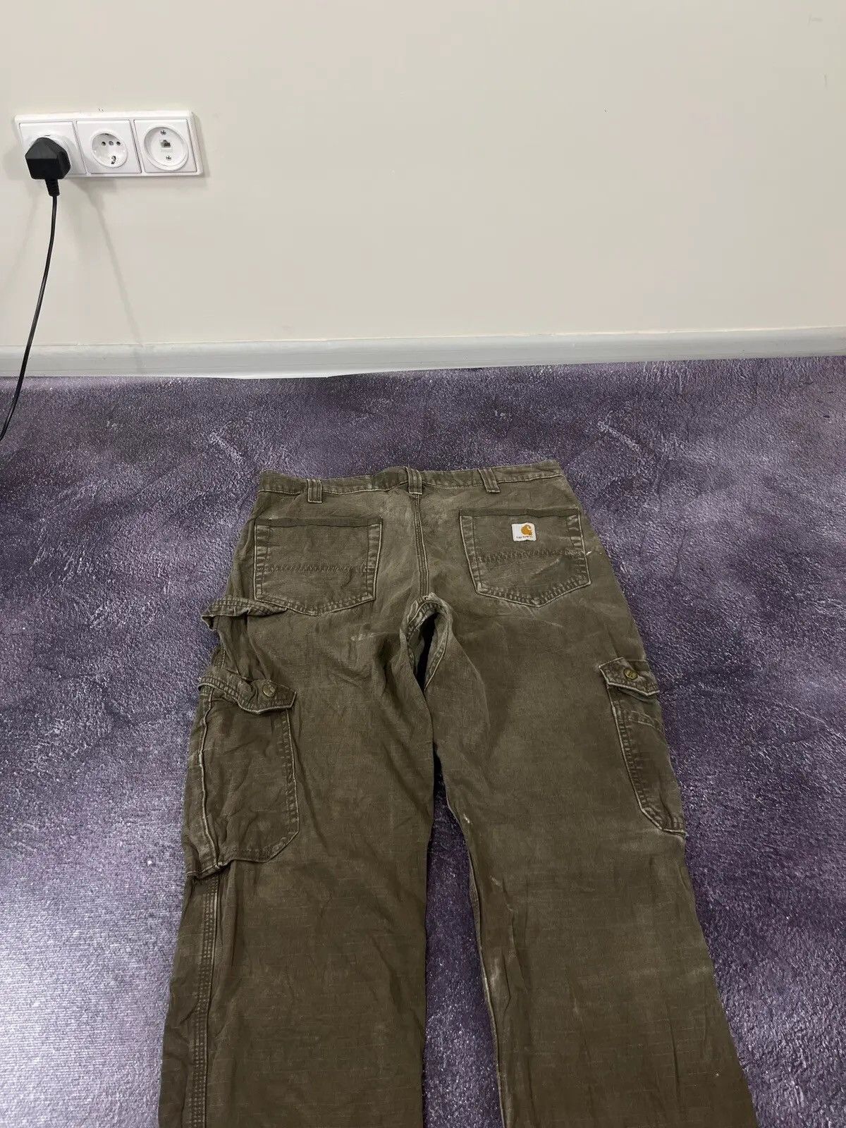 Carhartt Vintage 90s Carhartt Khaki USA Work Hype Cargo Pants Size US 34 / EU 50 - 3 Thumbnail