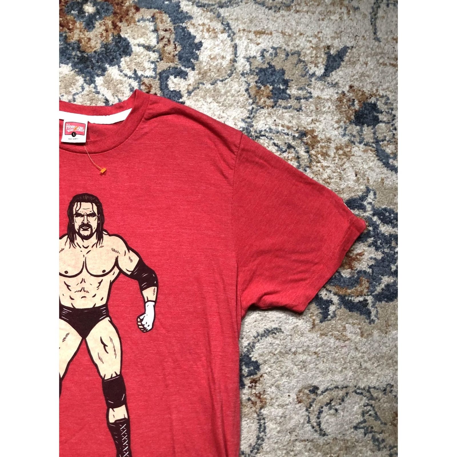 Vintage Homage Shirt Mens Large Red Wrestler Graphic Autograph Tee Soft Tri Blend Size US L / EU 52-54 / 3 - 4 Thumbnail