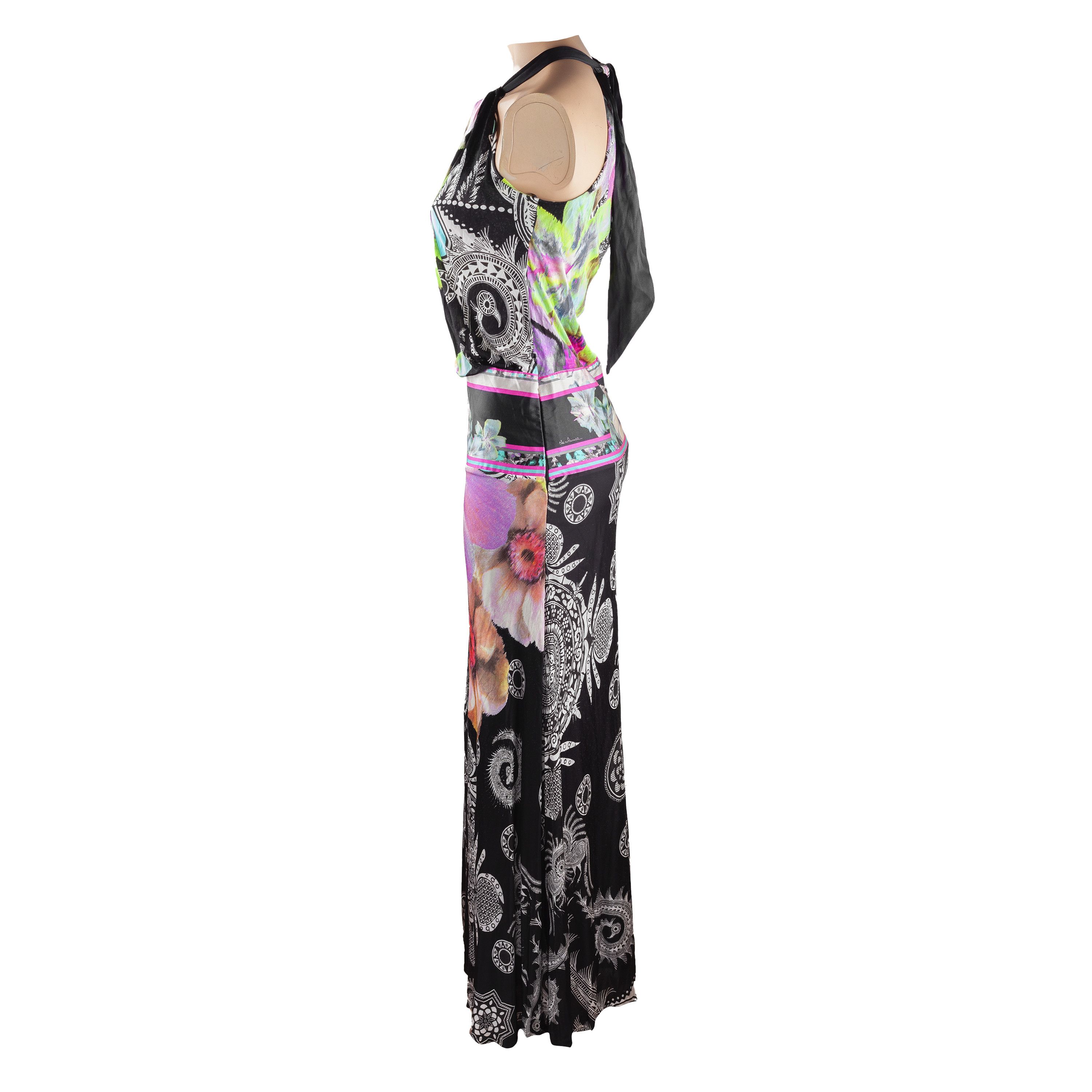 Roberto Cavalli Roberto Cavalli Vintage Floral Flowy Halter Maxi Dress (S) Size S / US 4 / IT 40 - 2 Thumbnail
