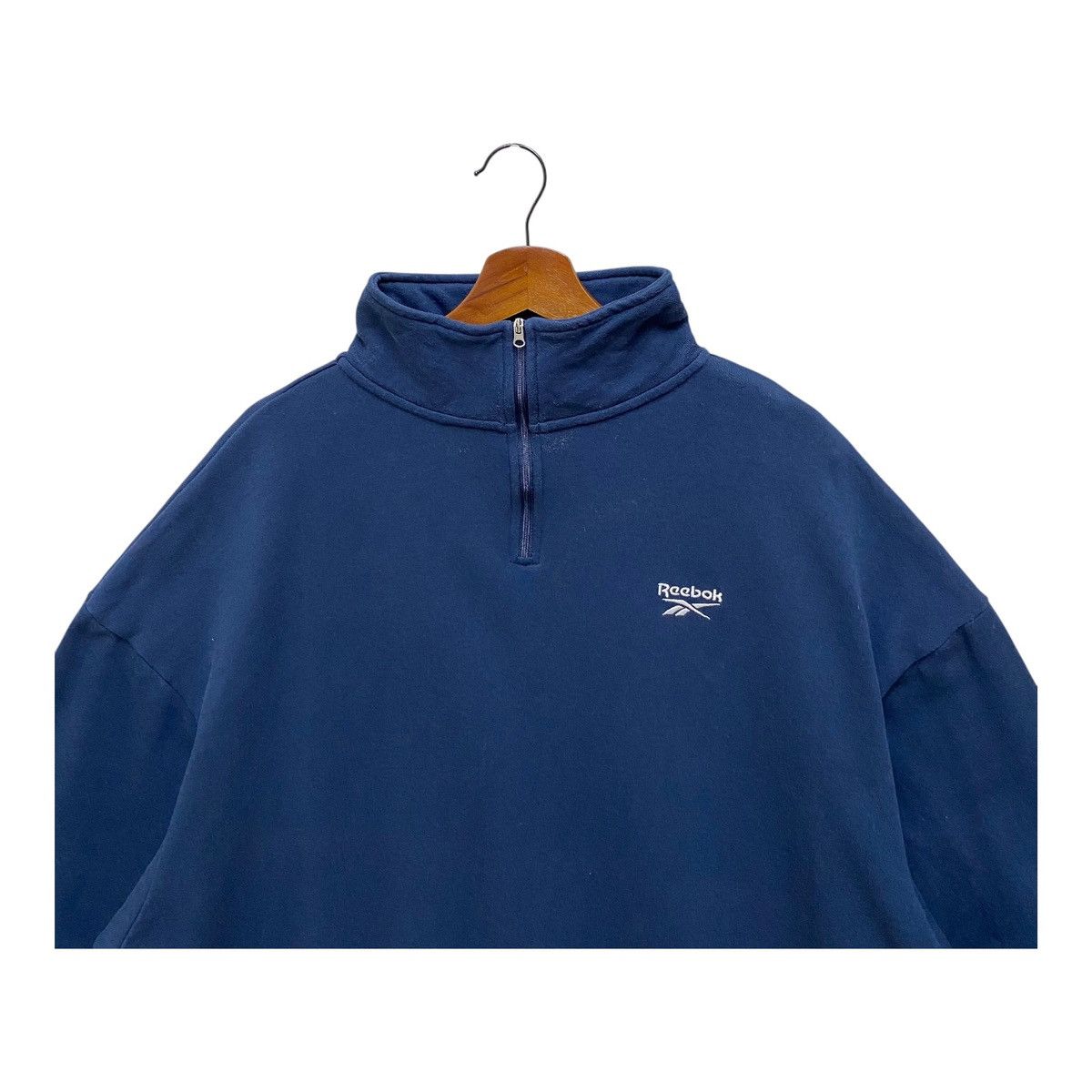 Reebok Reebok Quarter Zip Pullover Boxy Sweatshirt Blue Size 4L Size US XXL / EU 58 / 5 - 2 Thumbnail