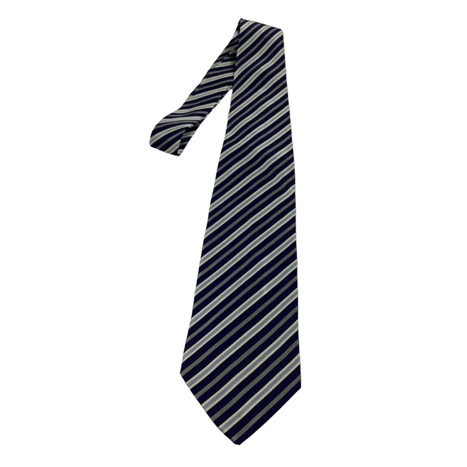 Bally BALLY Blue Striped Luxury Designer Silk Tie Made In Italy W: Size ONE SIZE - 5 Thumbnail