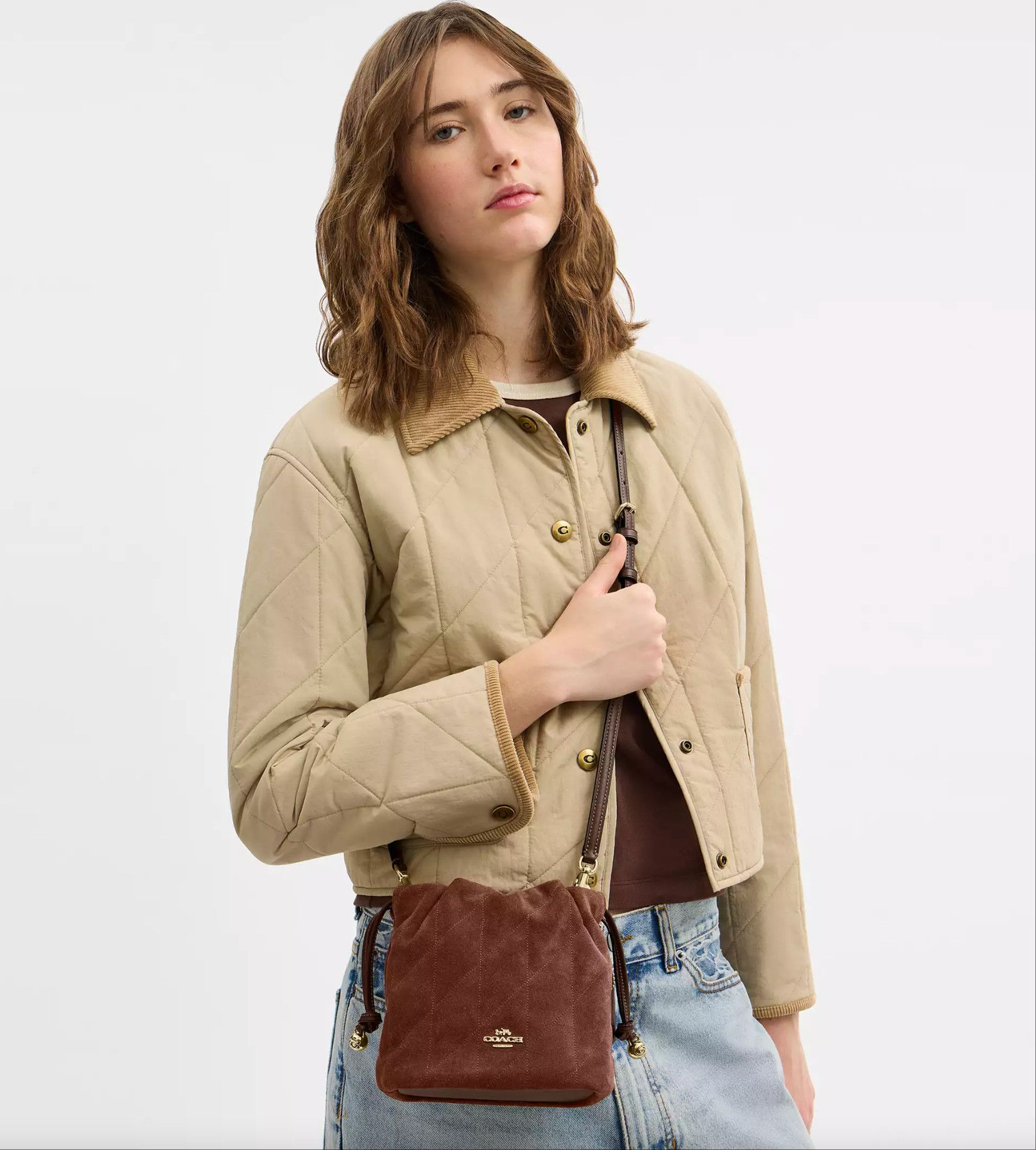 Coach Faye Mini Drawstring Bag With Quilting CDC42 Size ONE SIZE - 9 Thumbnail