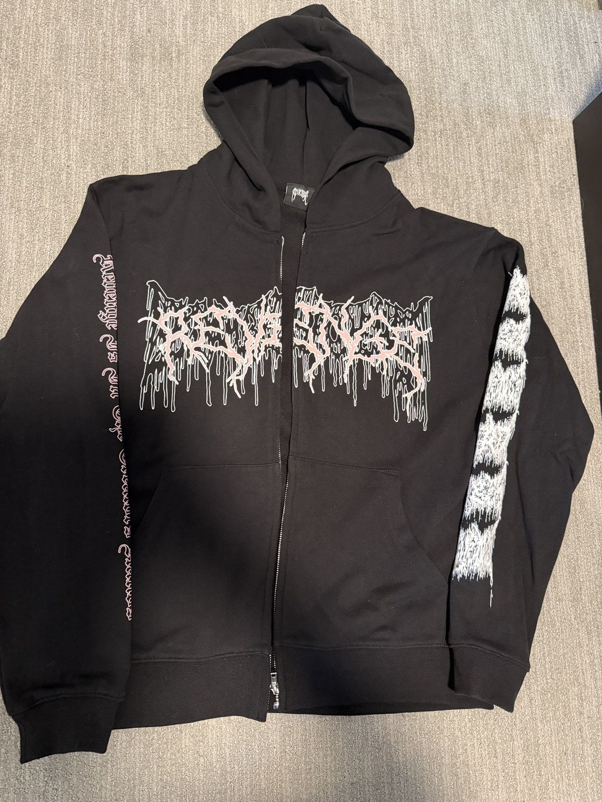 Revenge Revenge Black Zip Up Hoodie (Valentine’s Day Drop) Size US L / EU 52-54 / 3 - 1 Thumbnail