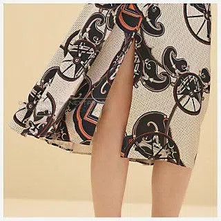 Hermes Hermes Twill print skirt, silk Size 26" / US 2 / IT 38 - 3 Thumbnail