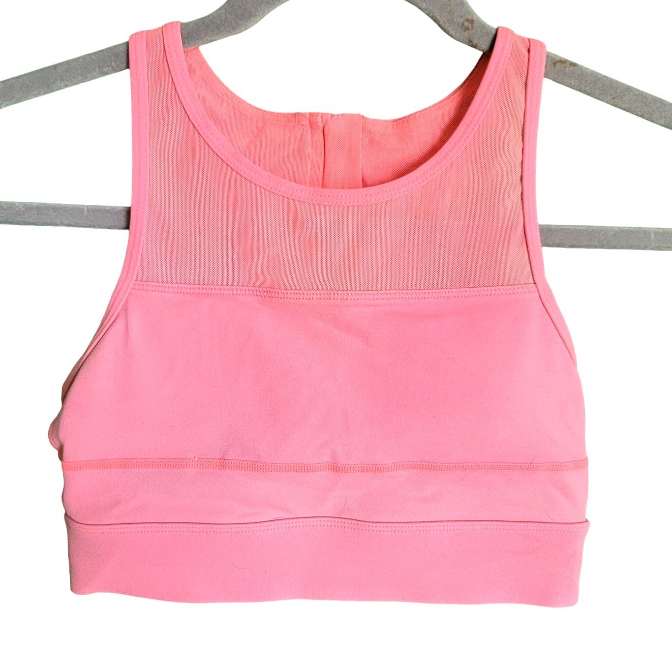 Other Hot Pink Coral High Neck Sports Bra Size Small Size ONE SIZE - 1 Thumbnail