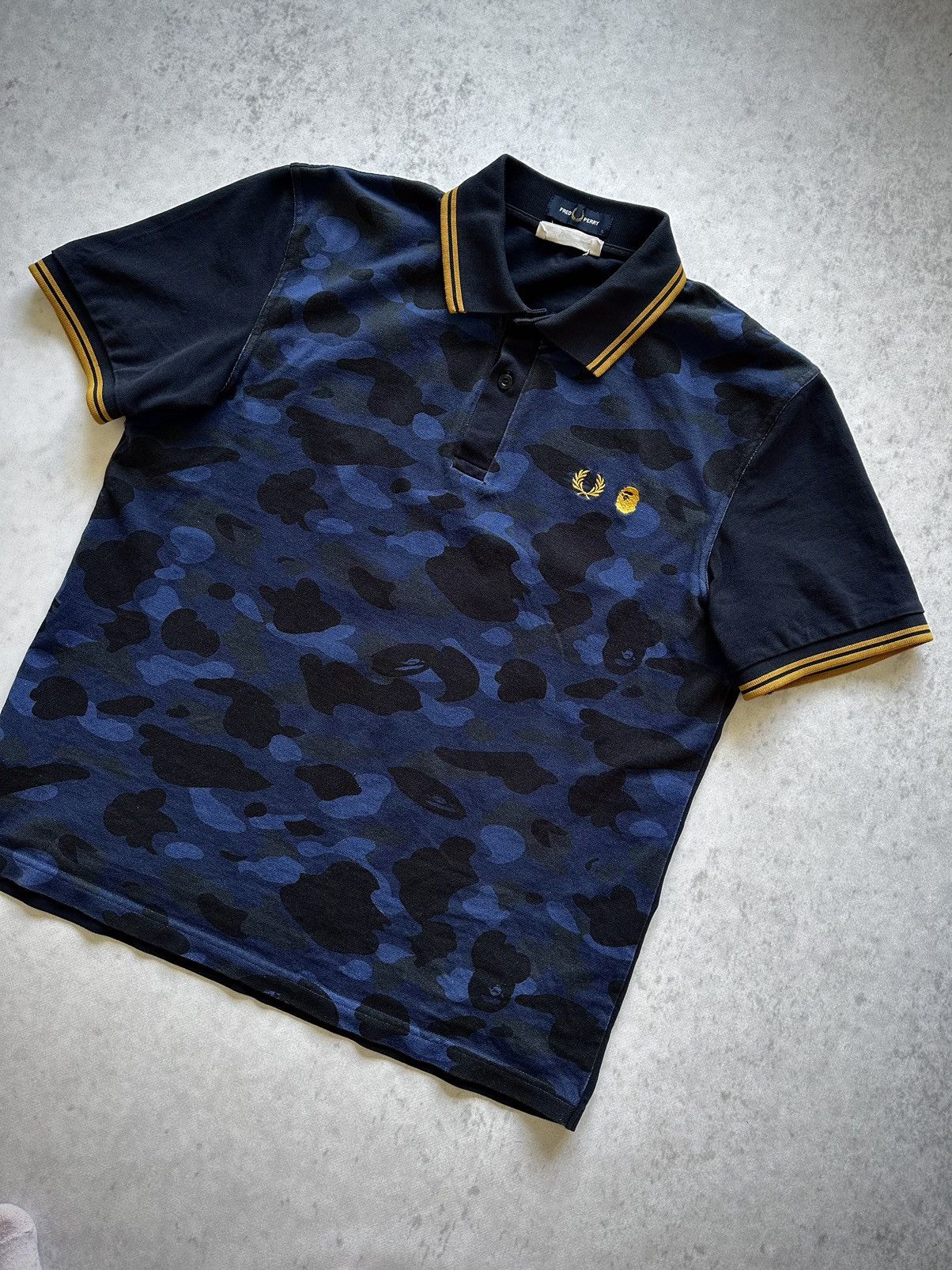 Bape × Fred Perry Bape x Fred Perry Polo black/blue camouflage Size US L / EU 52-54 / 3 - 2 Thumbnail